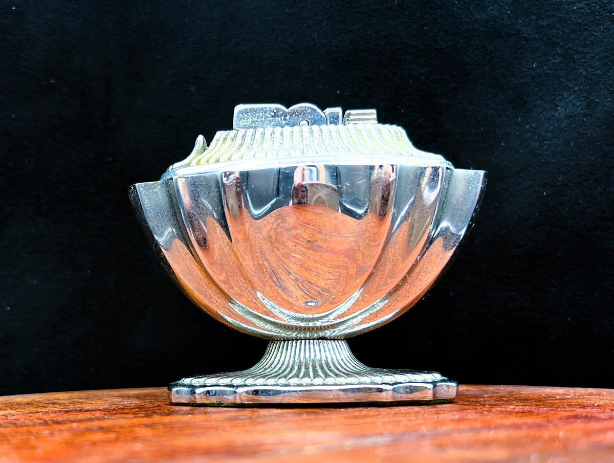 Elegant ASR Silver Fluted Vintage Tabletop Lighter