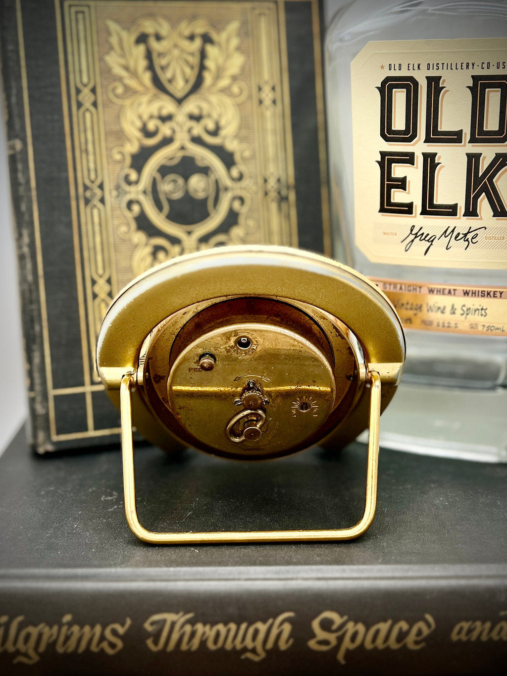Europa 2 Jewels Vintage Horseshoe Wind-Up Clock w/Alarm from Germany