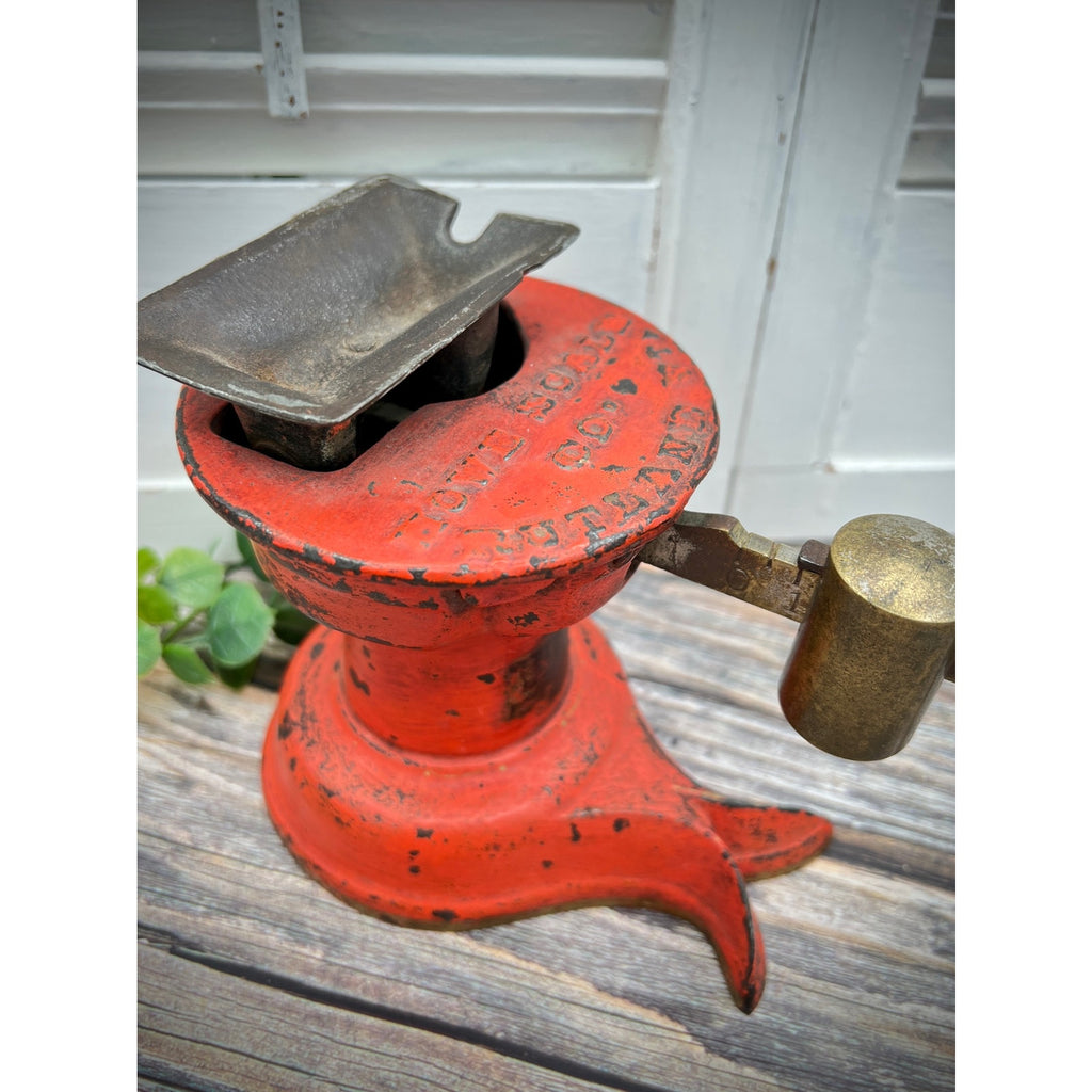 Antique Howe Scale Co. Red Split Tail Cast Iron and Brass Balance Scale