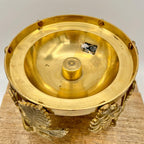Vintage Ambrosia Brass Grape Motif Centerpiece Candle Holder Bowl