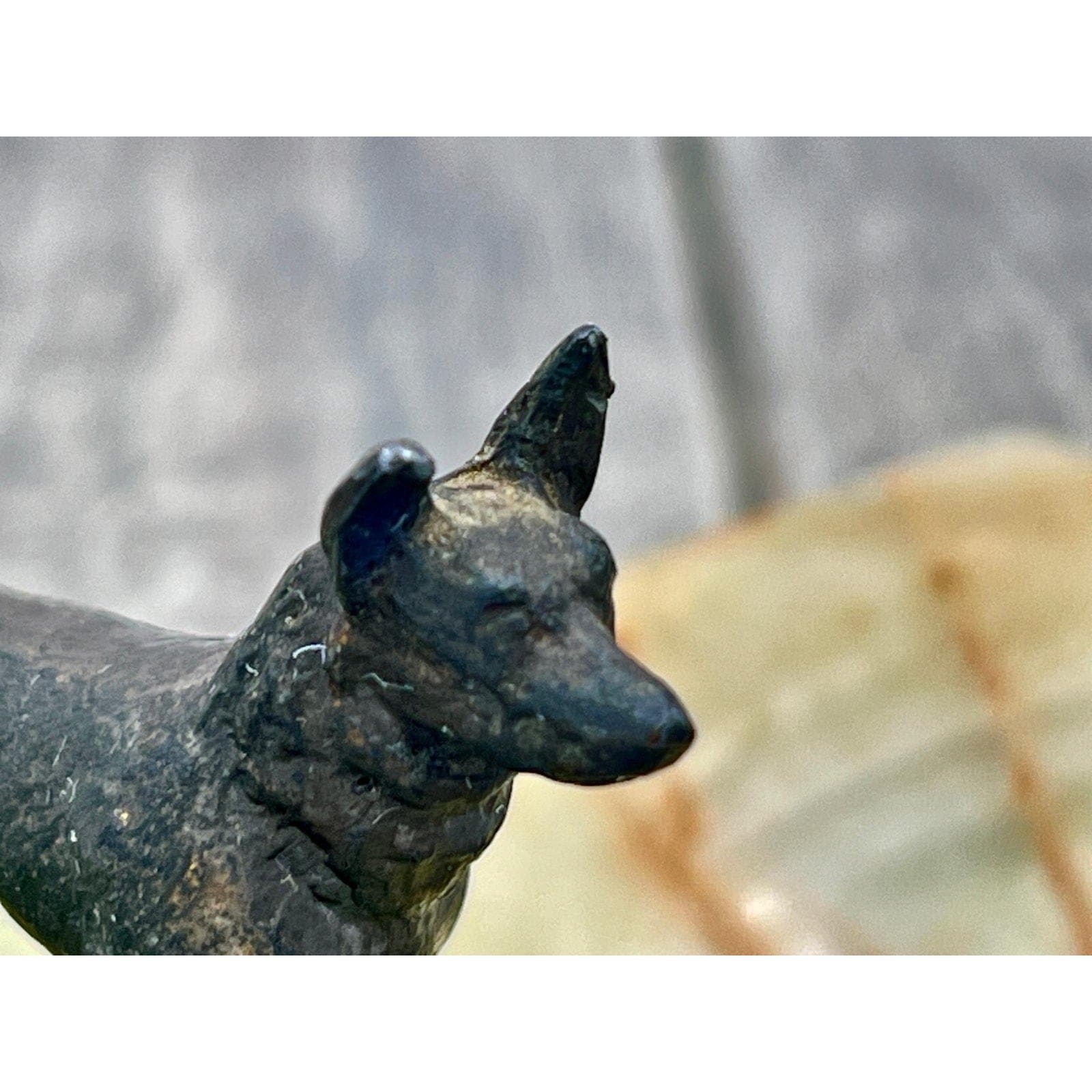 Vintage Brass Dog Figurine on Onyx Trinket Dish or Ashtray - Unique Decor