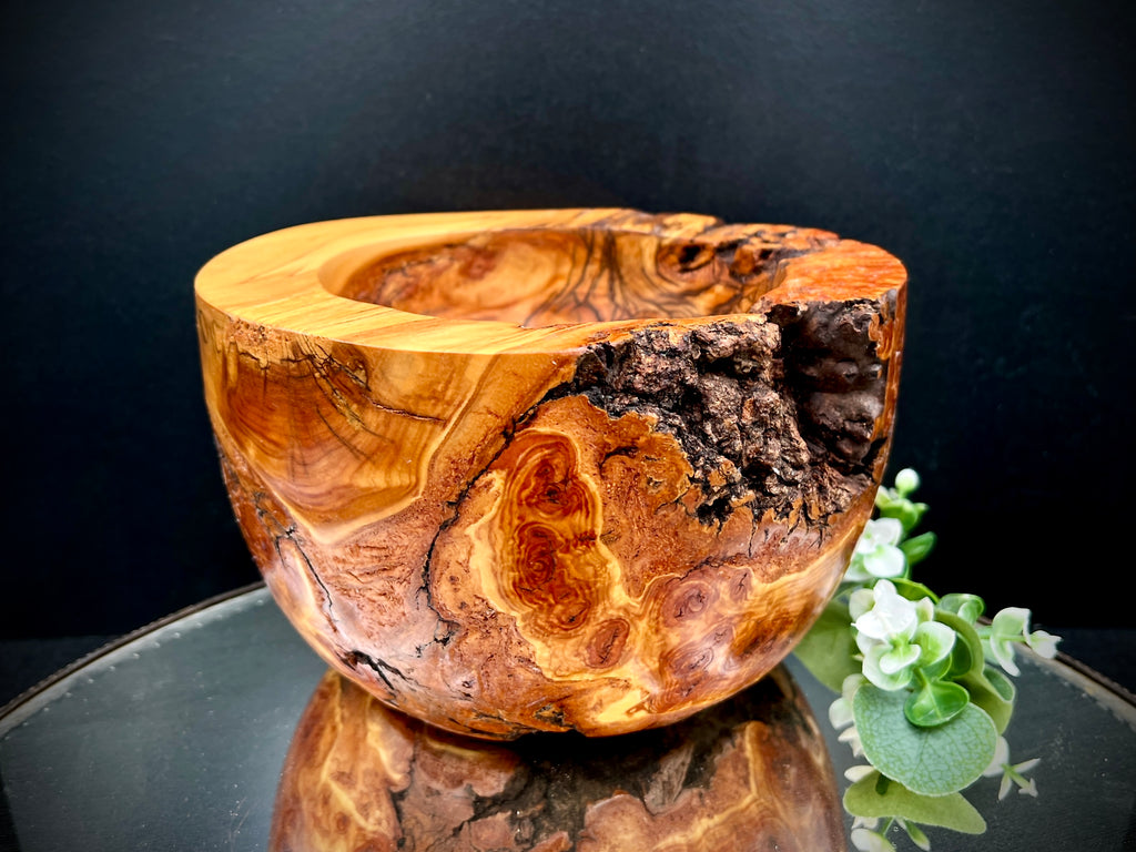 Handmade Knotty Aspen Burl Bowl