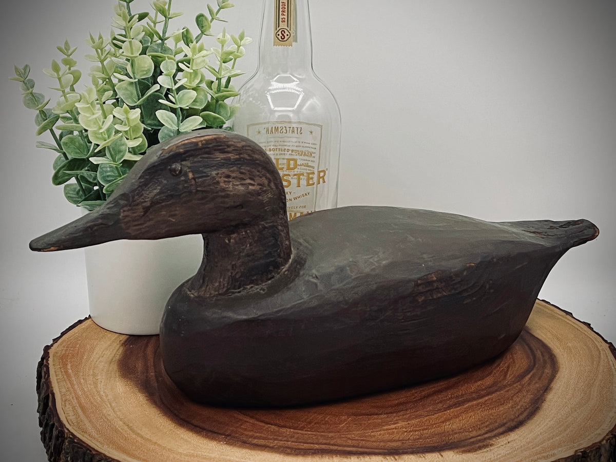 Large Handcarved Wooden Duck Decoy
