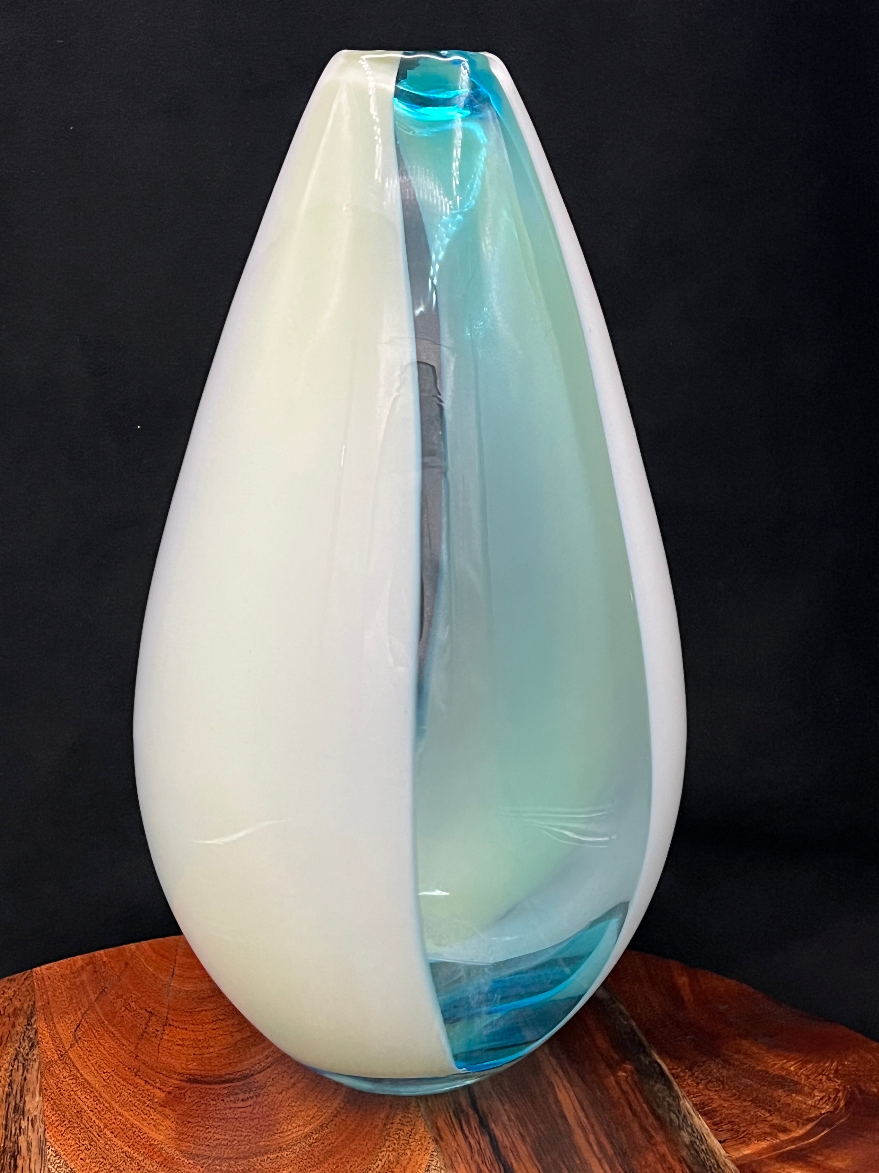 Large Murano Sommerso Glass Vase | Attributed Gino Cenedese | Blue & Green