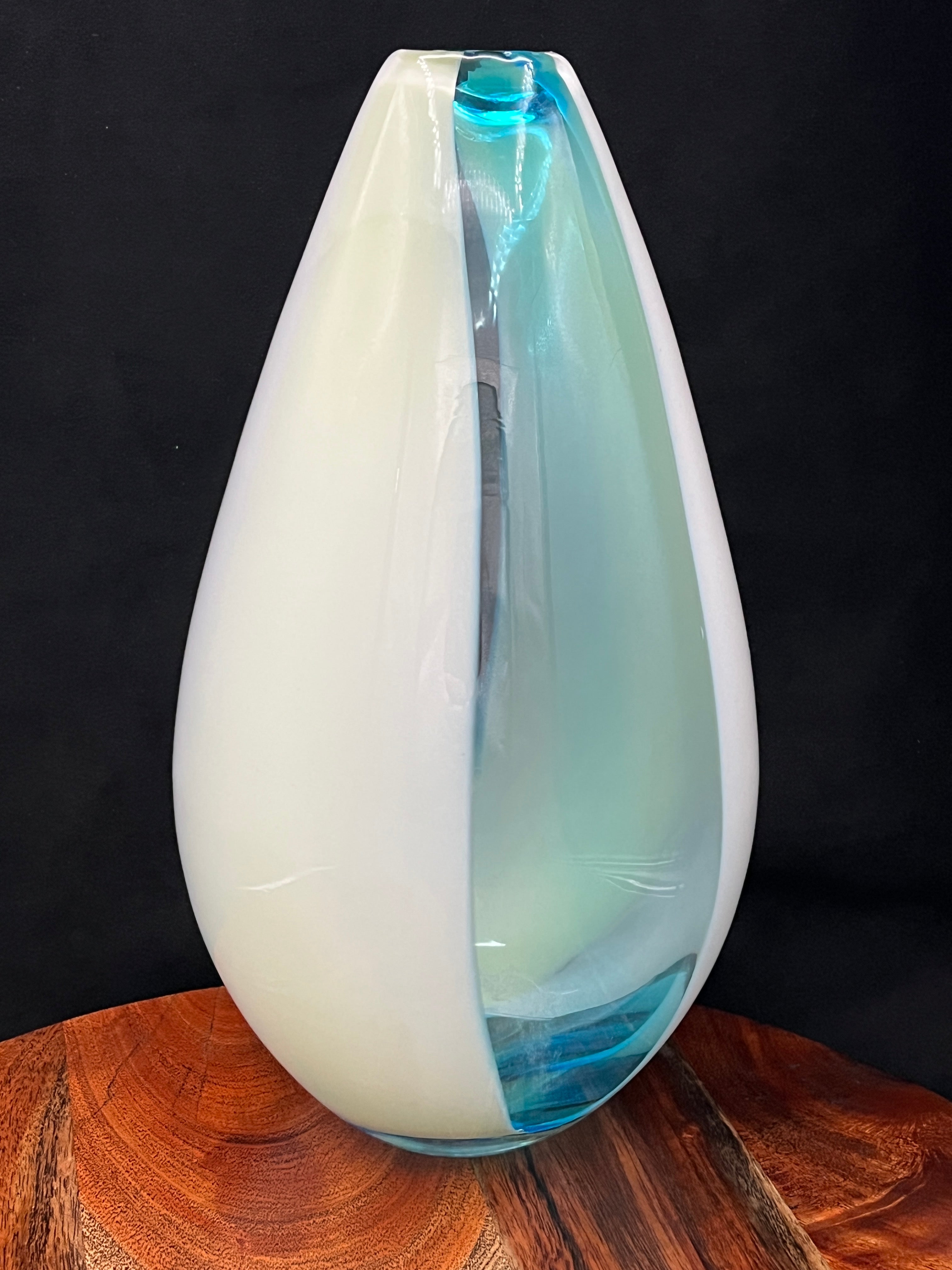Large Murano Sommerso Glass Vase | Attributed Gino Cenedese | Blue & Green