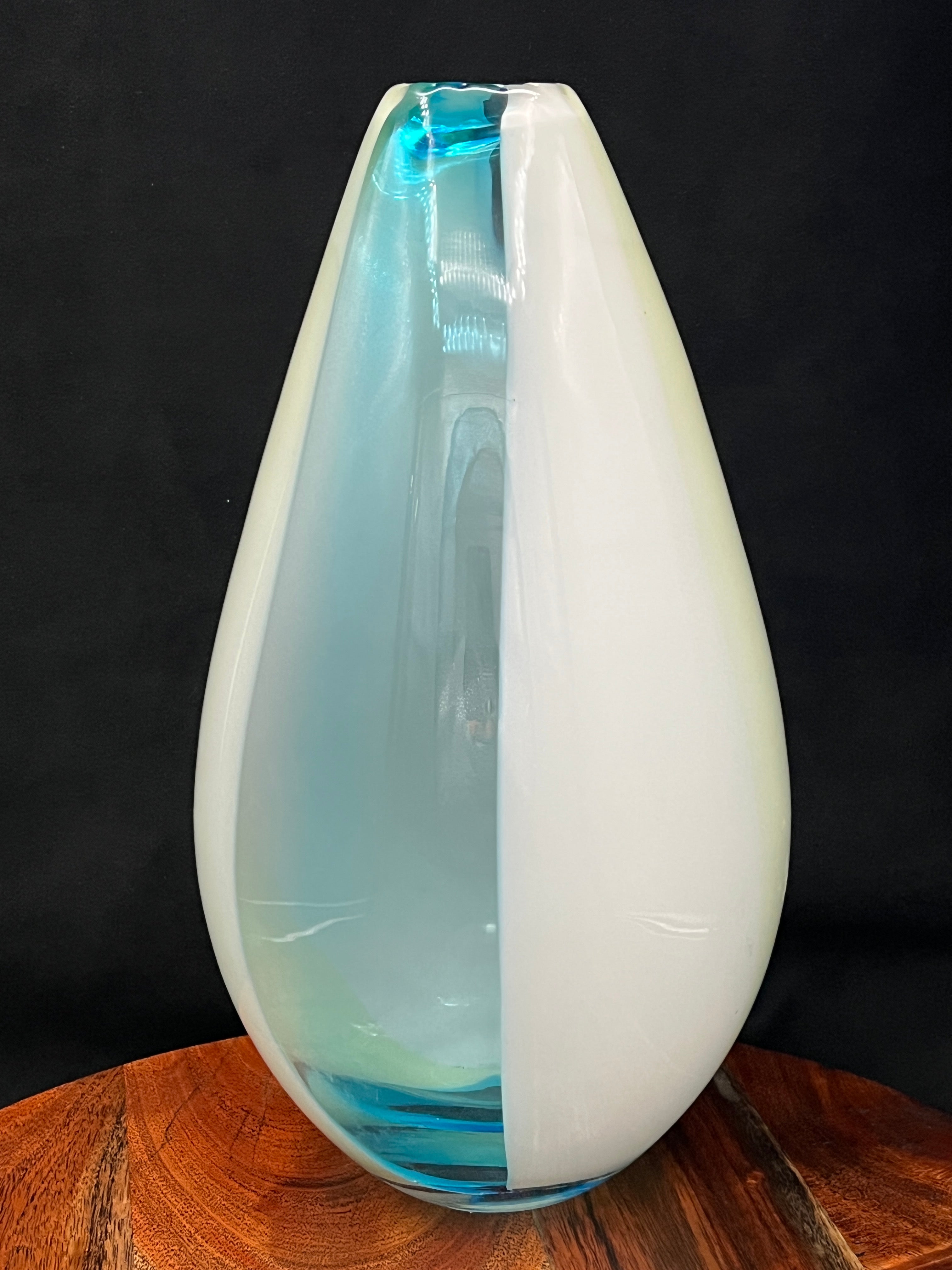 Large Murano Sommerso Glass Vase | Attributed Gino Cenedese | Blue & Green