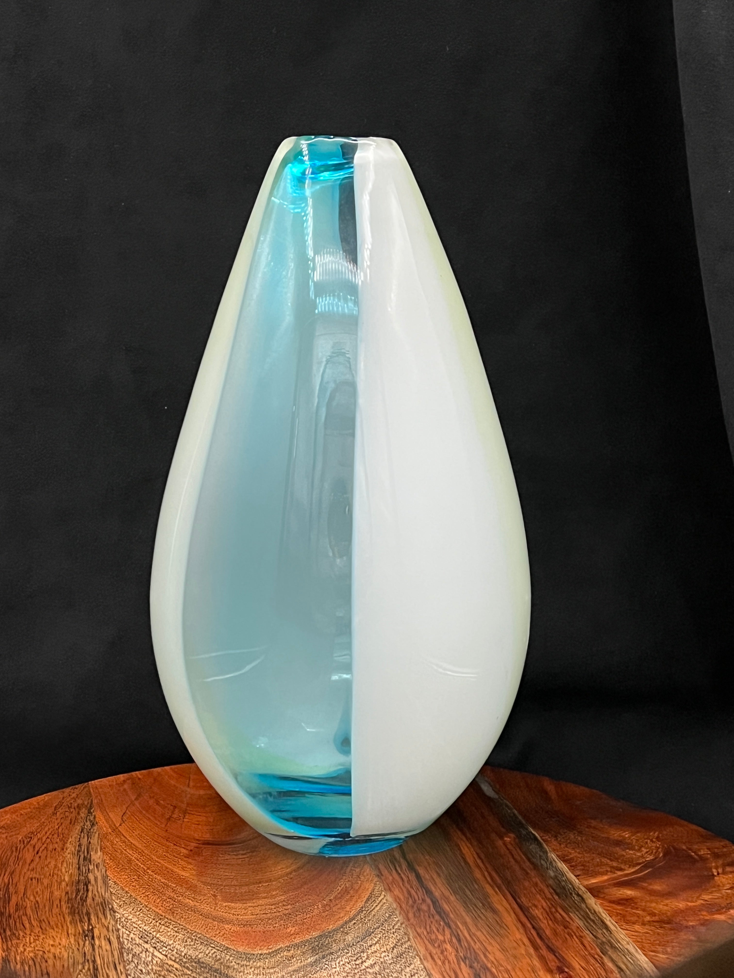 Large Murano Sommerso Glass Vase | Attributed Gino Cenedese | Blue & Green