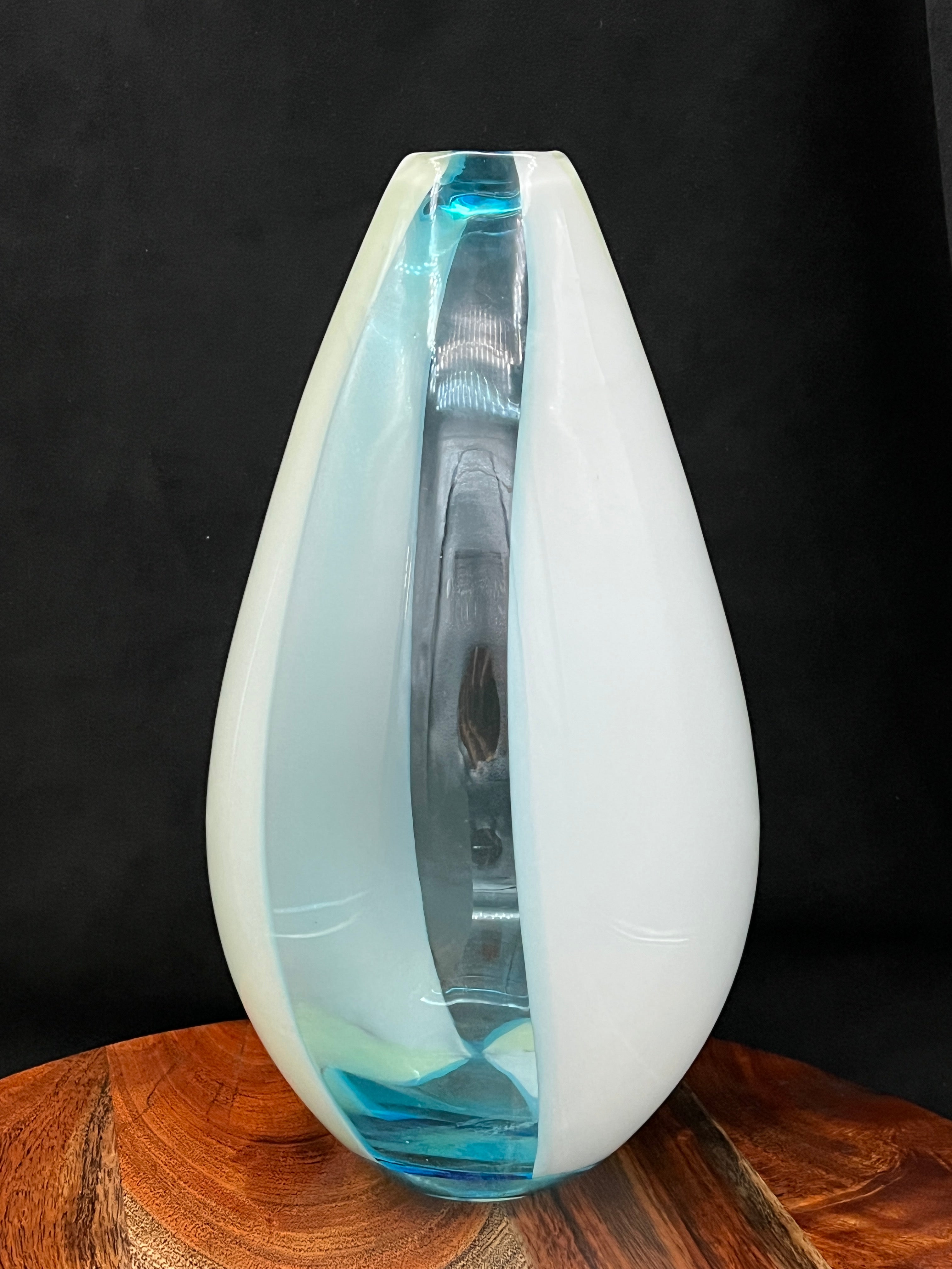 Large Murano Sommerso Glass Vase | Attributed Gino Cenedese | Blue & Green