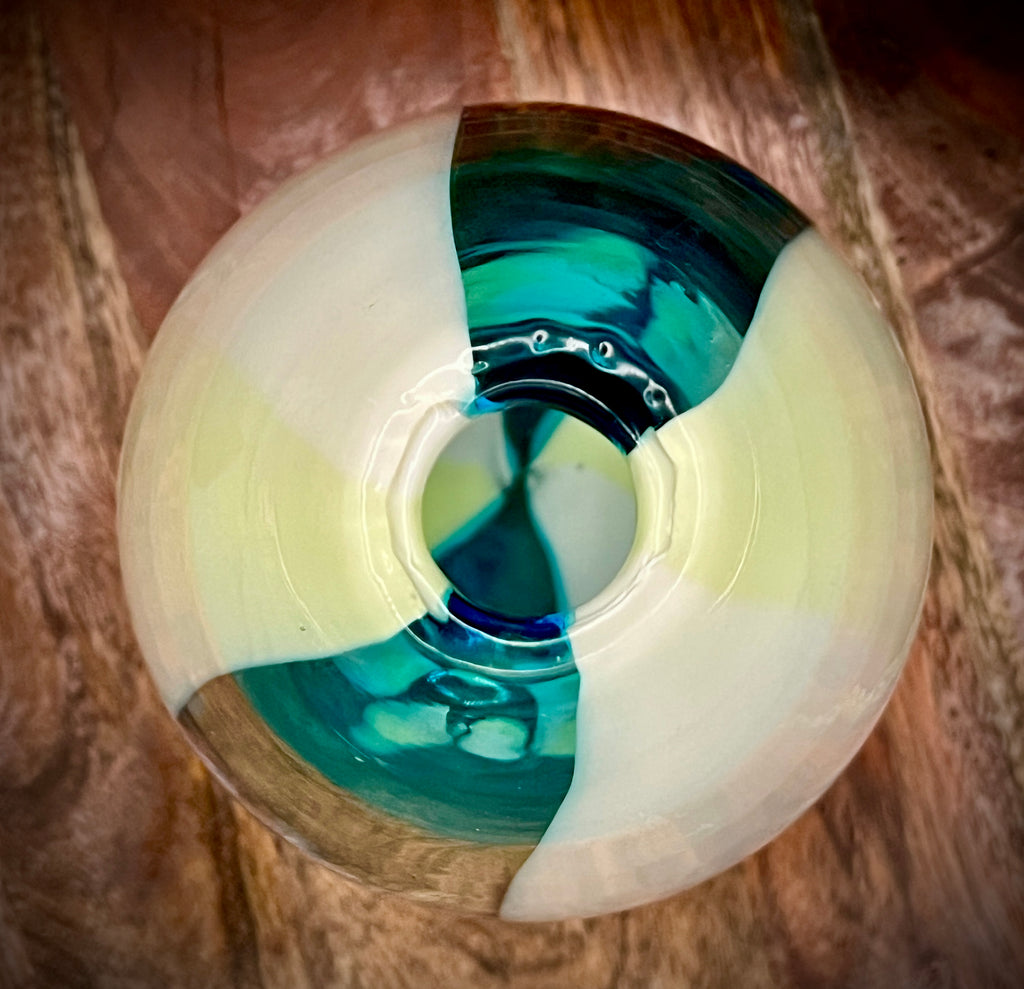Large Murano Sommerso Glass Vase | Attributed Gino Cenedese | Blue & Green