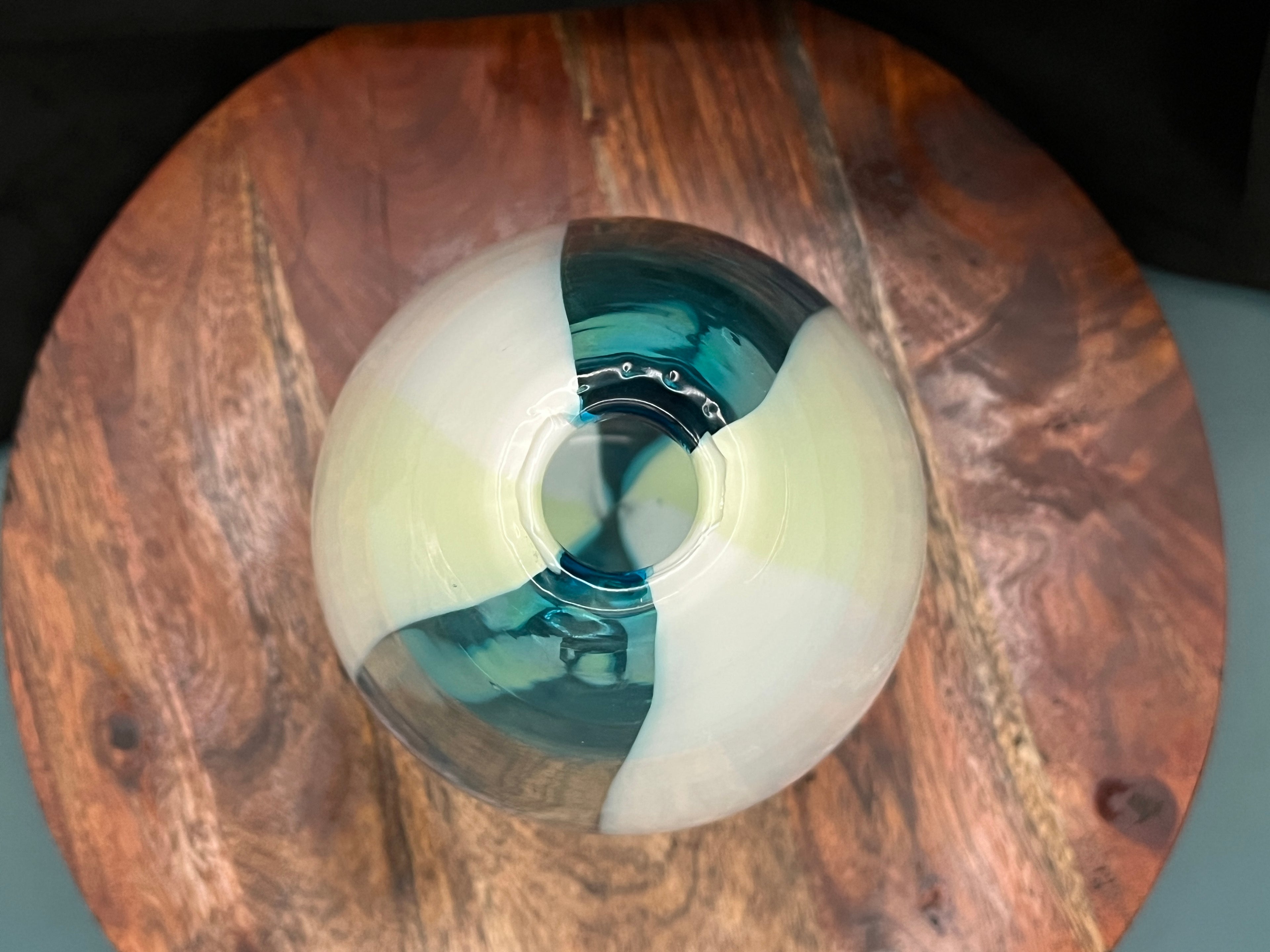 Large Murano Sommerso Glass Vase | Attributed Gino Cenedese | Blue & Green