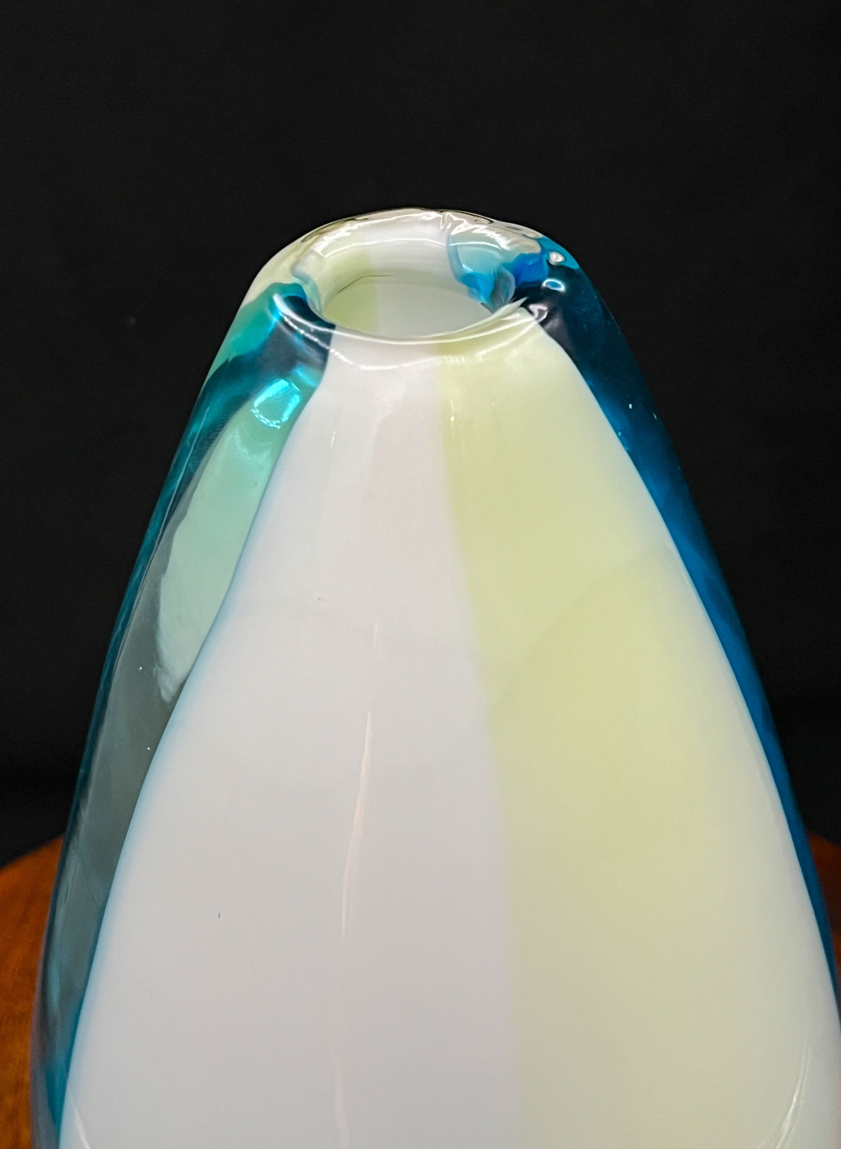 Large Murano Sommerso Glass Vase | Attributed Gino Cenedese | Blue & Green