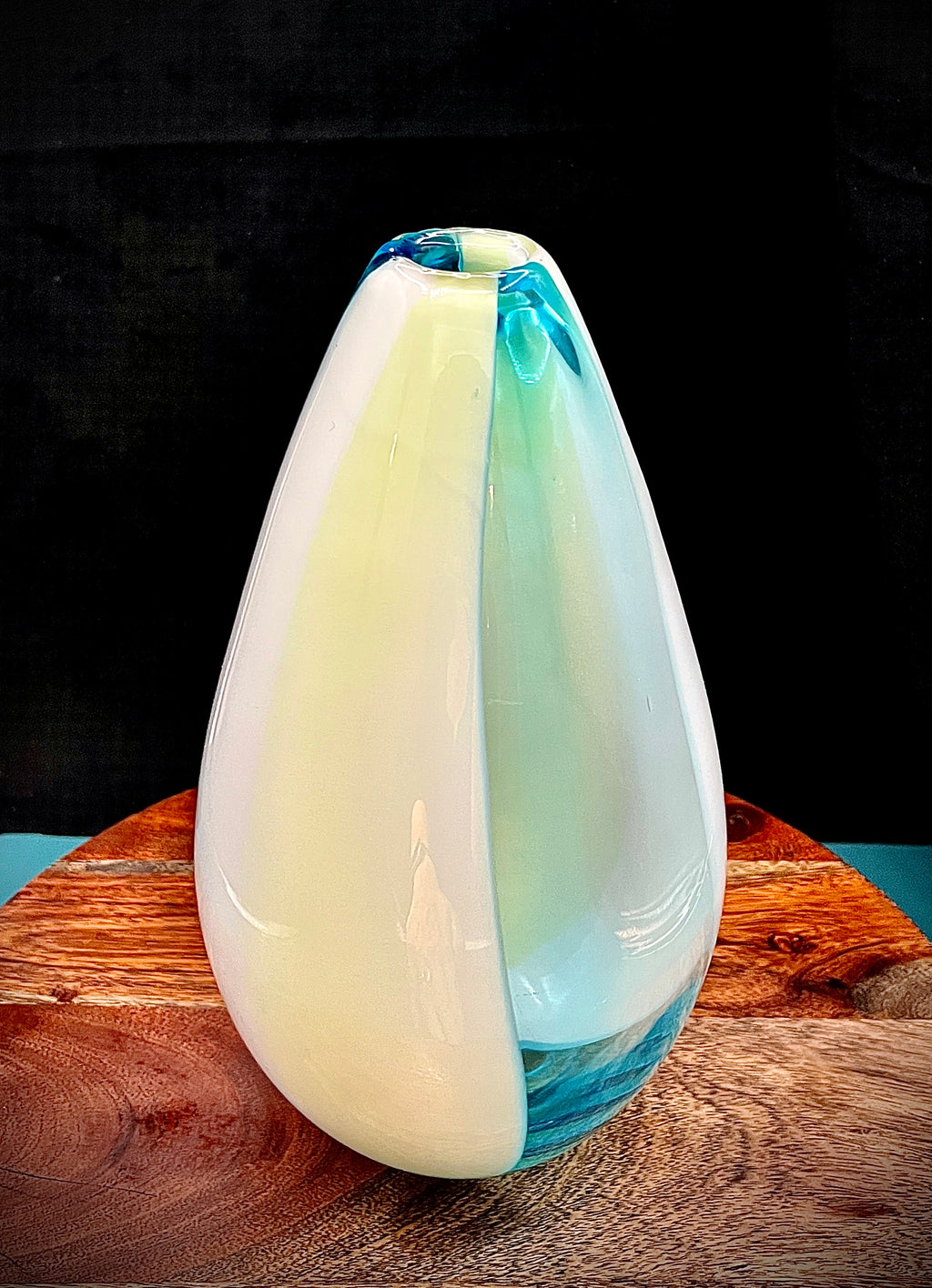 Large Murano Sommerso Glass Vase | Attributed Gino Cenedese | Blue & Green