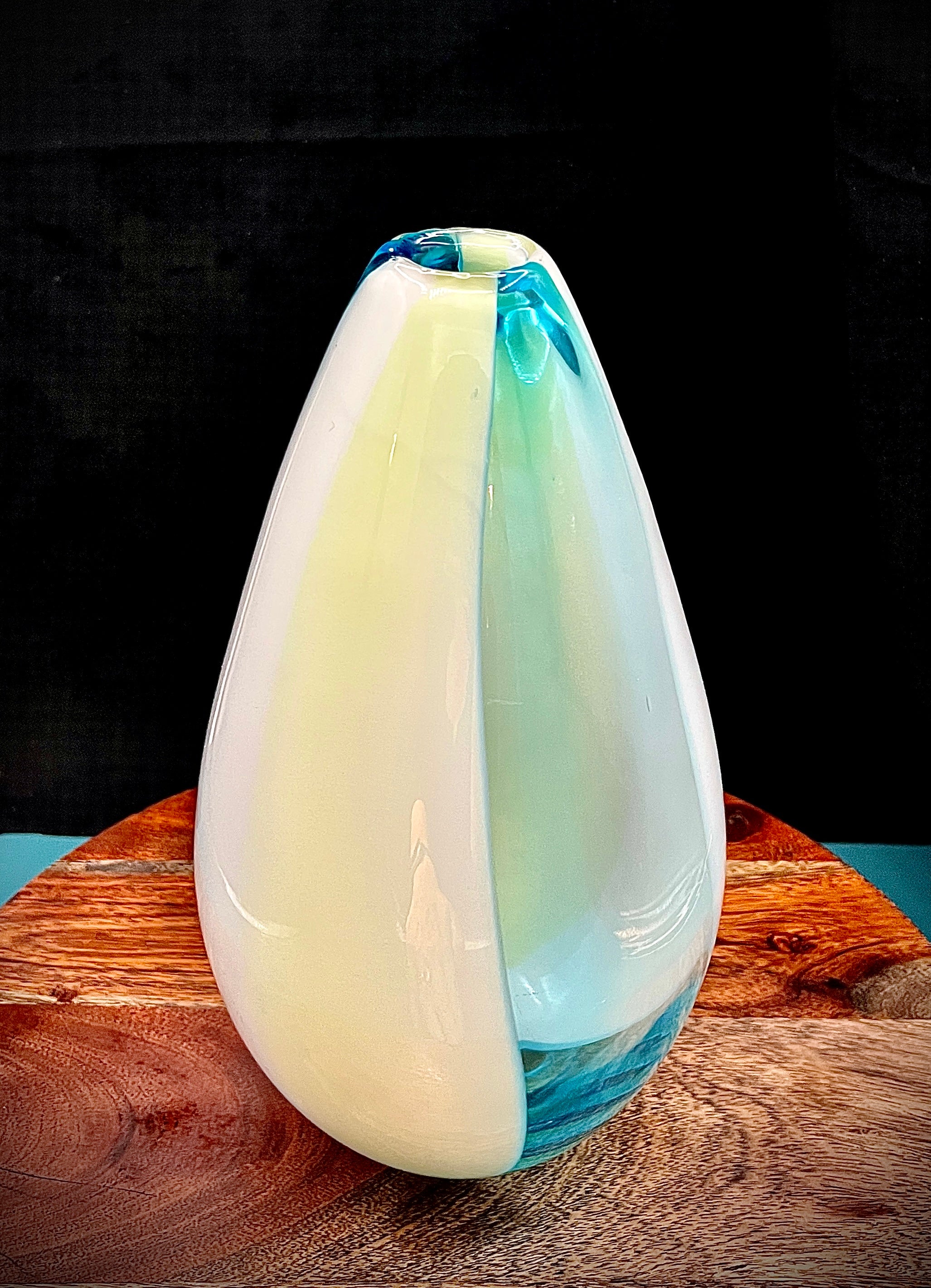 Large Murano Sommerso Glass Vase | Attributed Gino Cenedese | Blue & Green