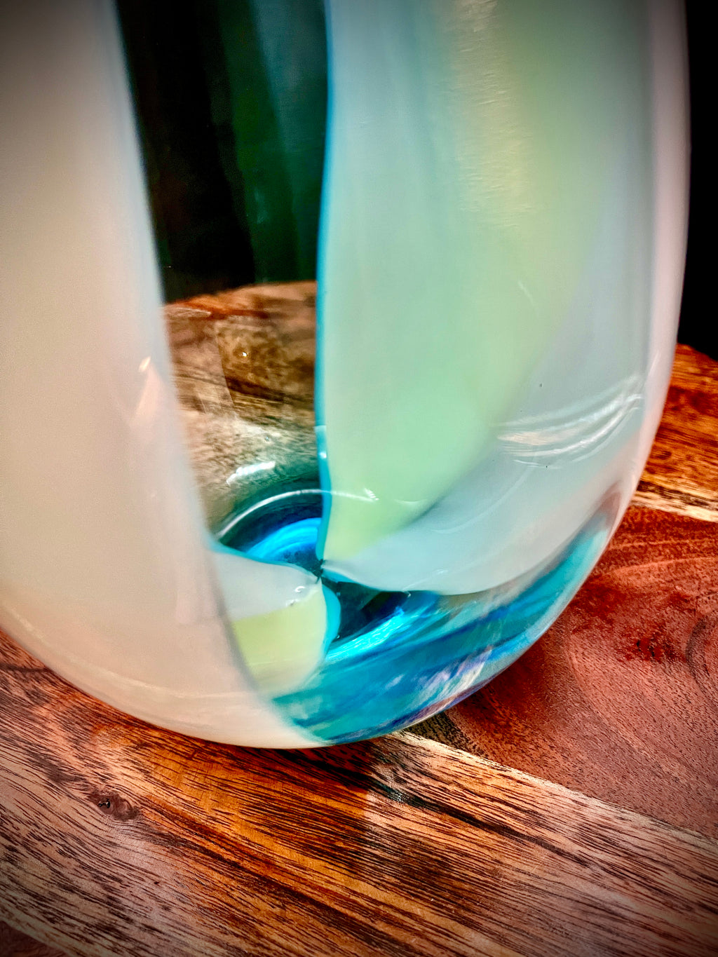 Large Murano Sommerso Glass Vase | Attributed Gino Cenedese | Blue & Green