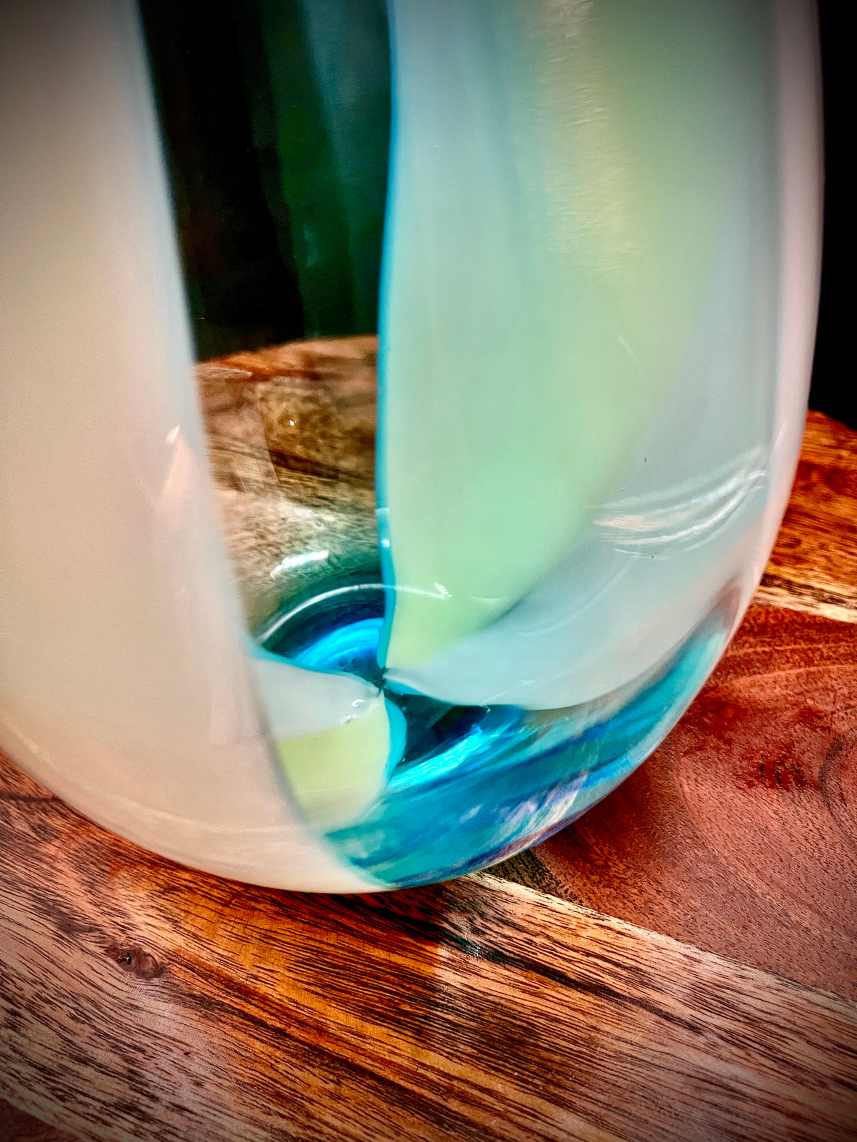 Large Murano Sommerso Glass Vase | Attributed Gino Cenedese | Blue & Green