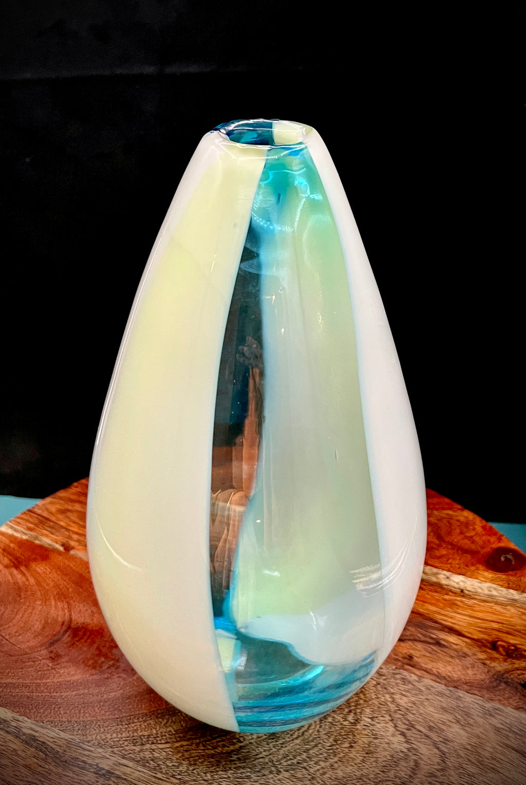 Large Murano Sommerso Glass Vase | Attributed Gino Cenedese | Blue & Green