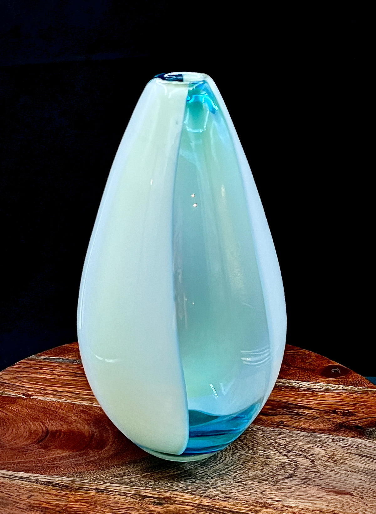 Large Murano Sommerso Glass Vase | Attributed Gino Cenedese | Blue & Green
