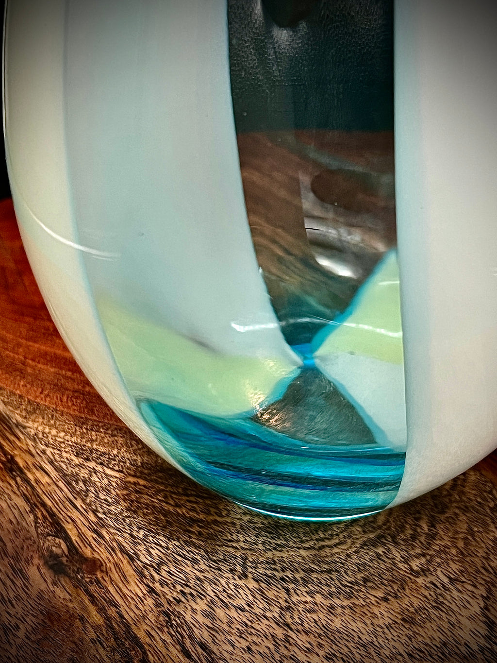 Large Murano Sommerso Glass Vase | Attributed Gino Cenedese | Blue & Green