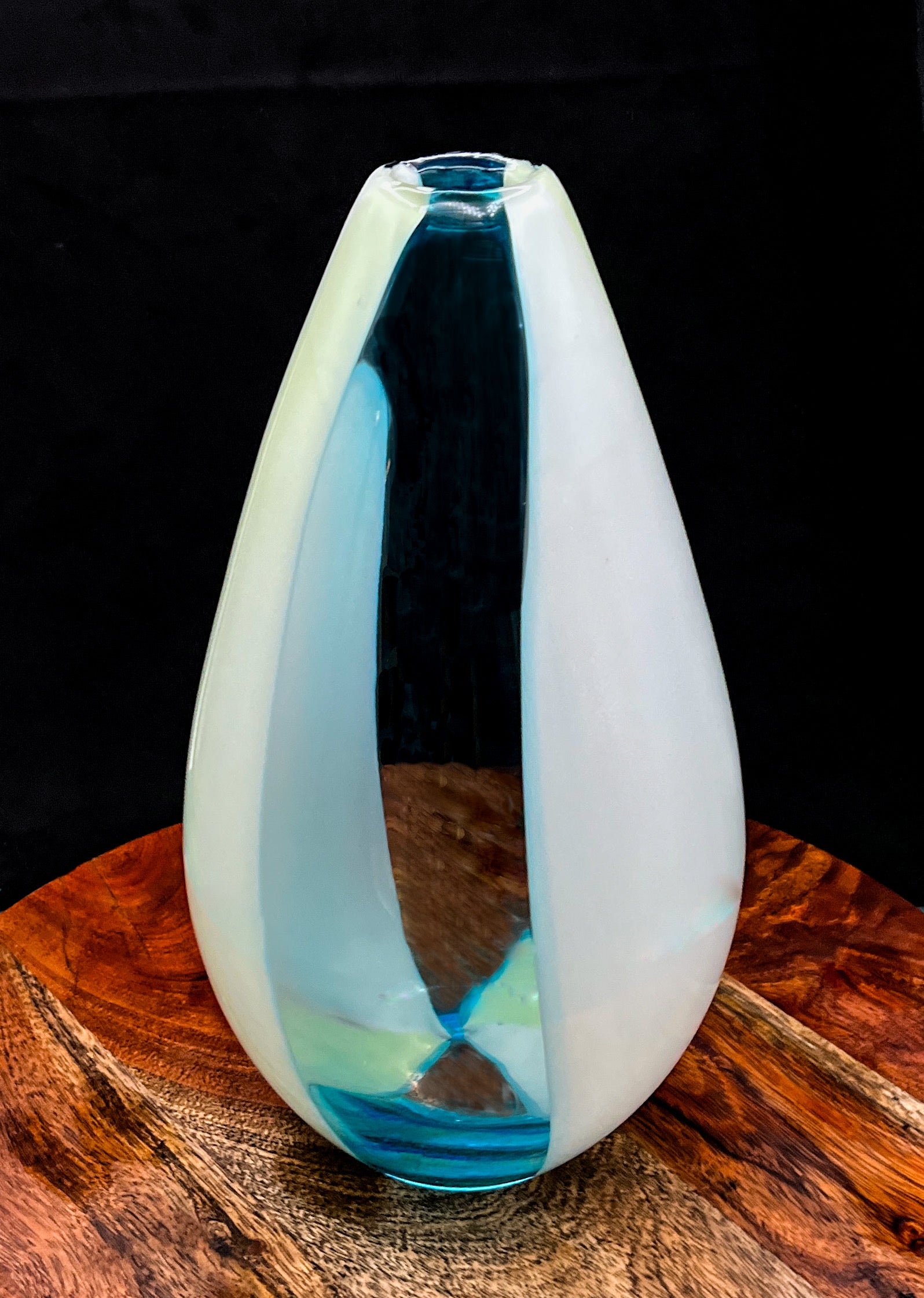 Large Murano Sommerso Glass Vase | Attributed Gino Cenedese | Blue & Green