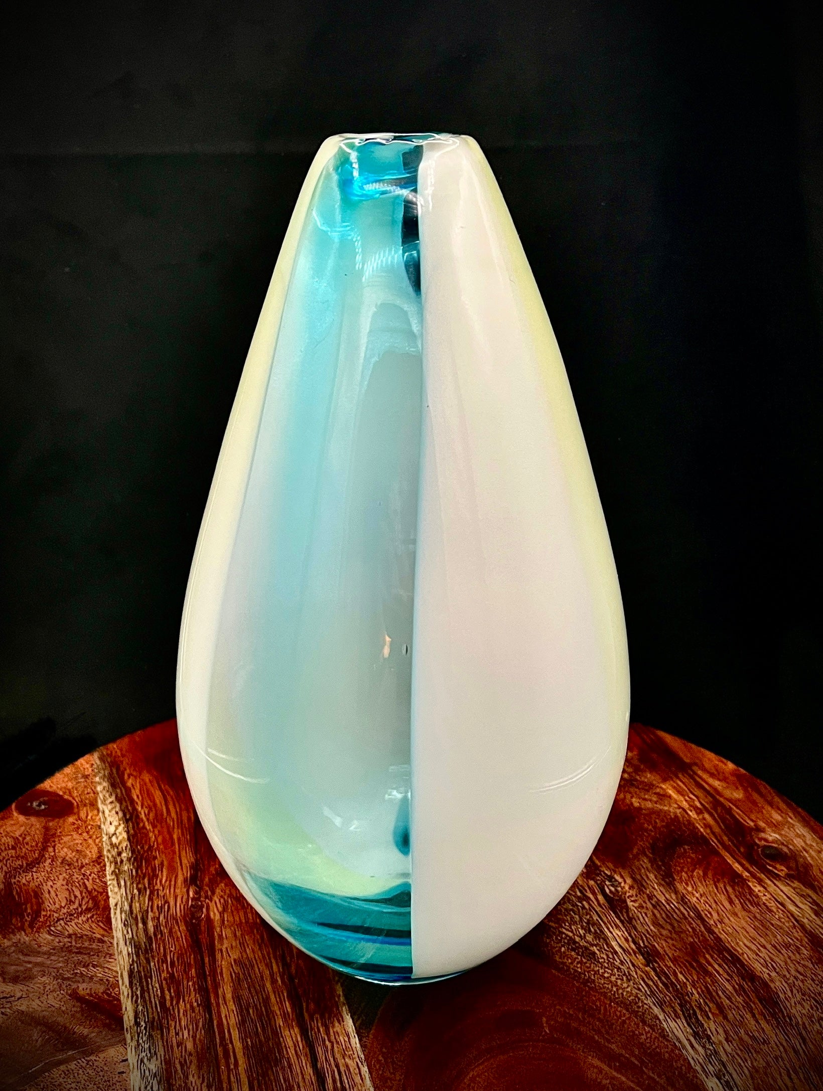 Large Murano Sommerso Glass Vase | Attributed Gino Cenedese | Blue & Green