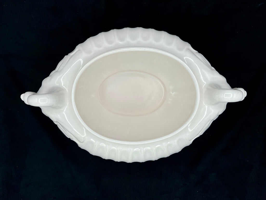 Large Porcelain White Swan Soup Tureen with Ladle