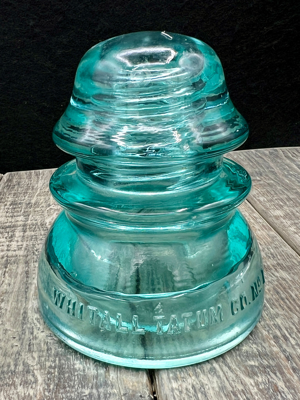 Lot of 3 Antique Blue Green Glass Insulator Whitall Tatum No 1, Hemingray No 42 (2)