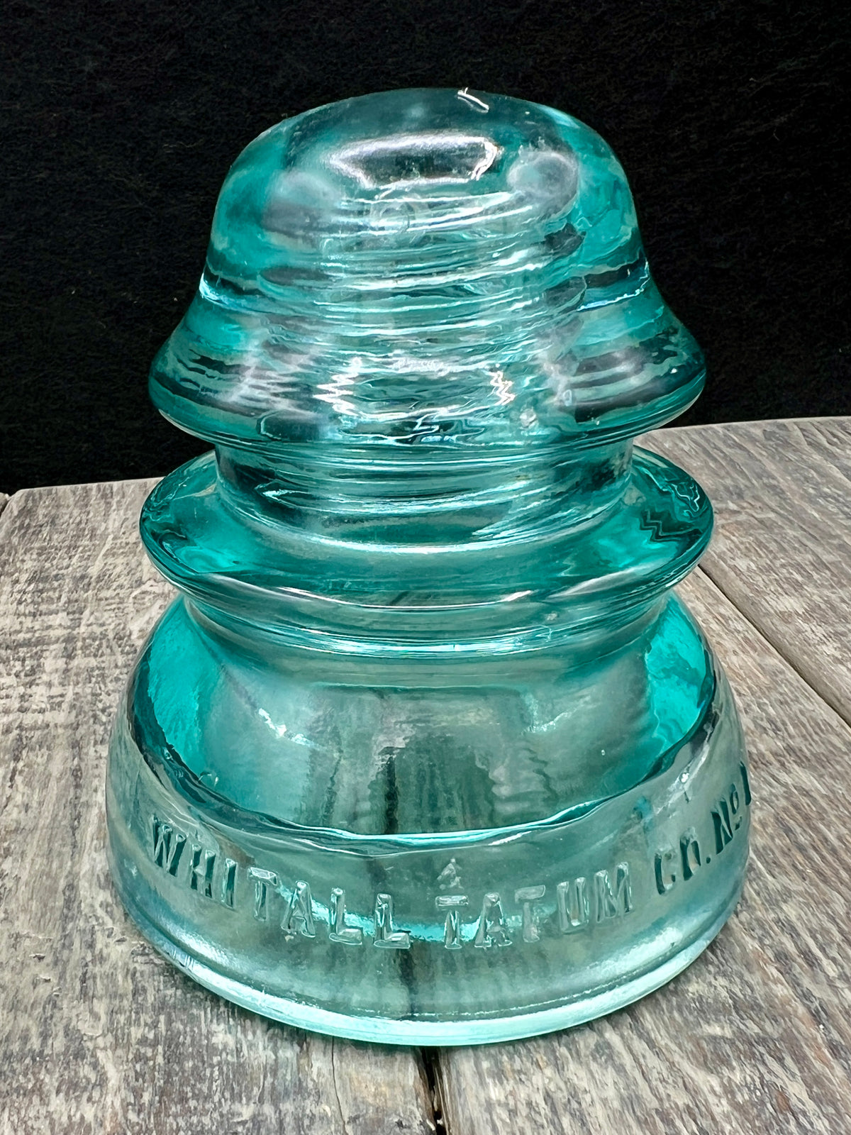 Lot of 3 Antique Blue Green Glass Insulator Whitall Tatum No 1, Hemingray No 42 (2)