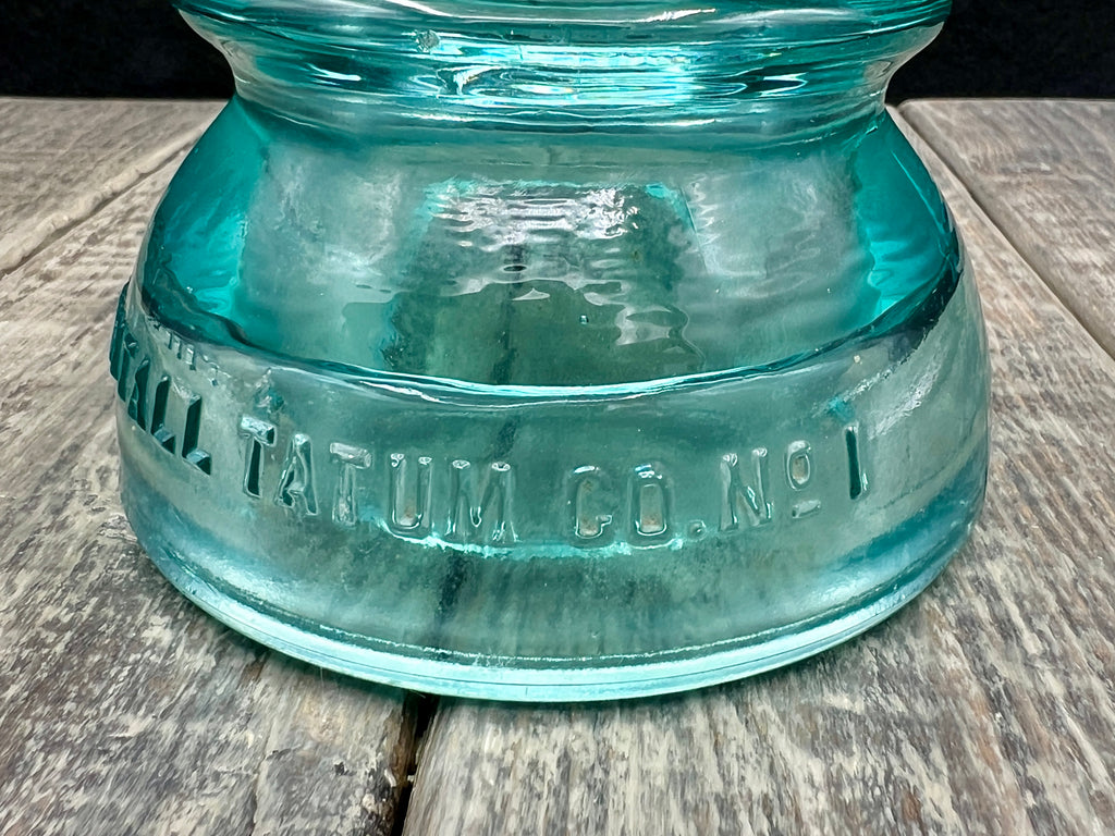 Lot of 3 Antique Blue Green Glass Insulator Whitall Tatum No 1, Hemingray No 42 (2)