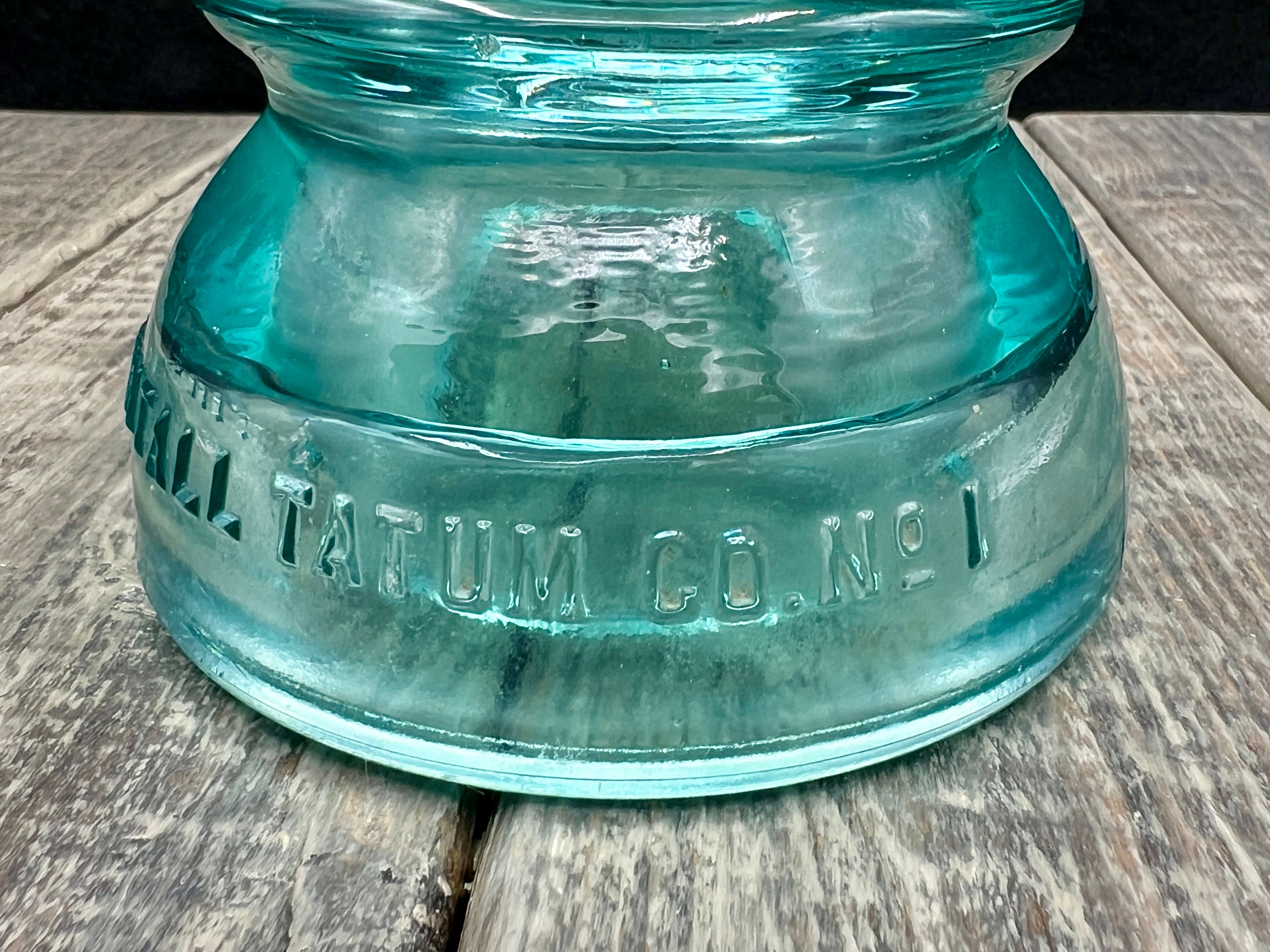 Lot of 3 Antique Blue Green Glass Insulator Whitall Tatum No 1, Hemingray No 42 (2)