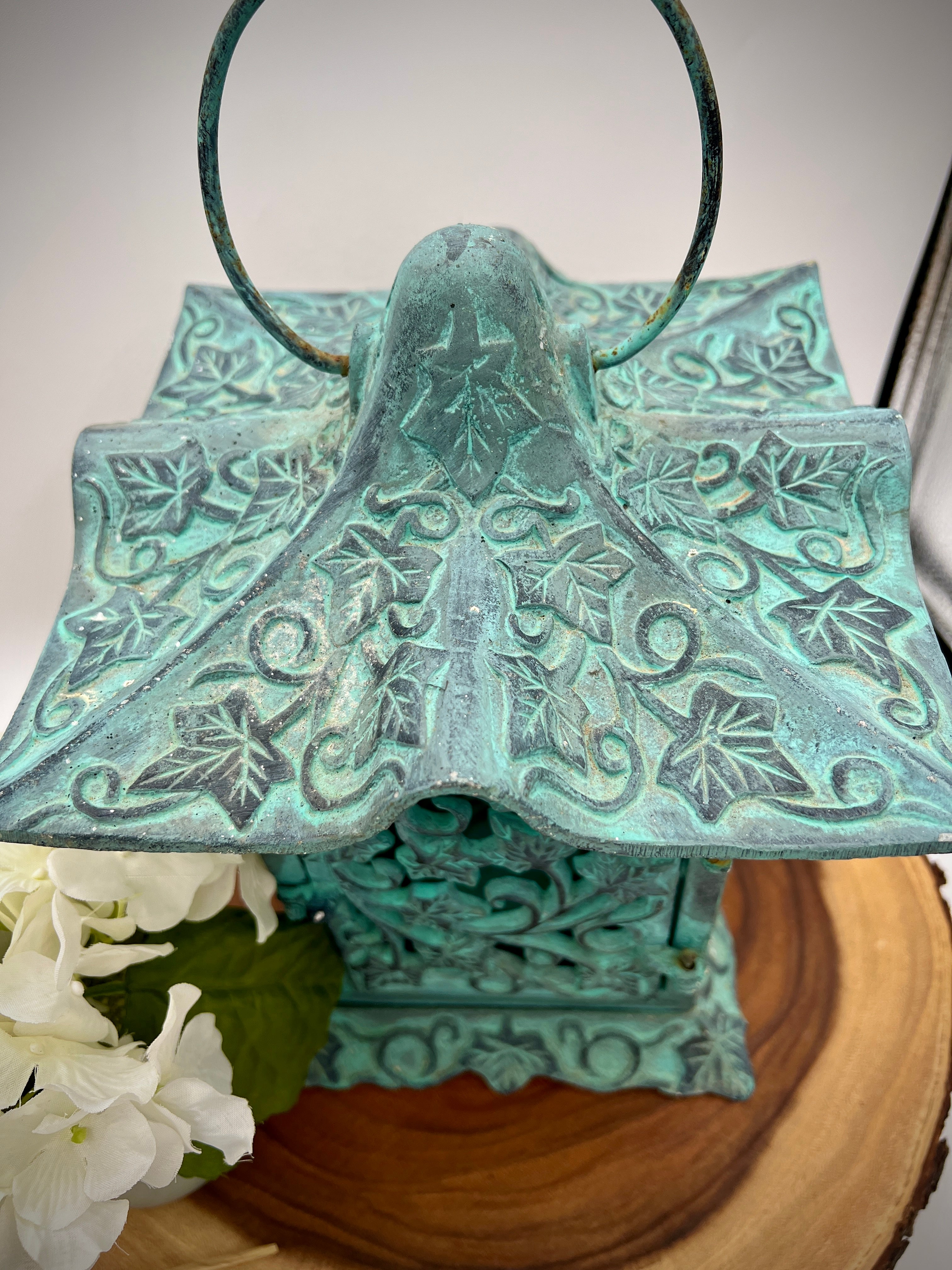 Partylite Verdgris Cast Iron Japanese Pagoda Lantern- Retired Vintage