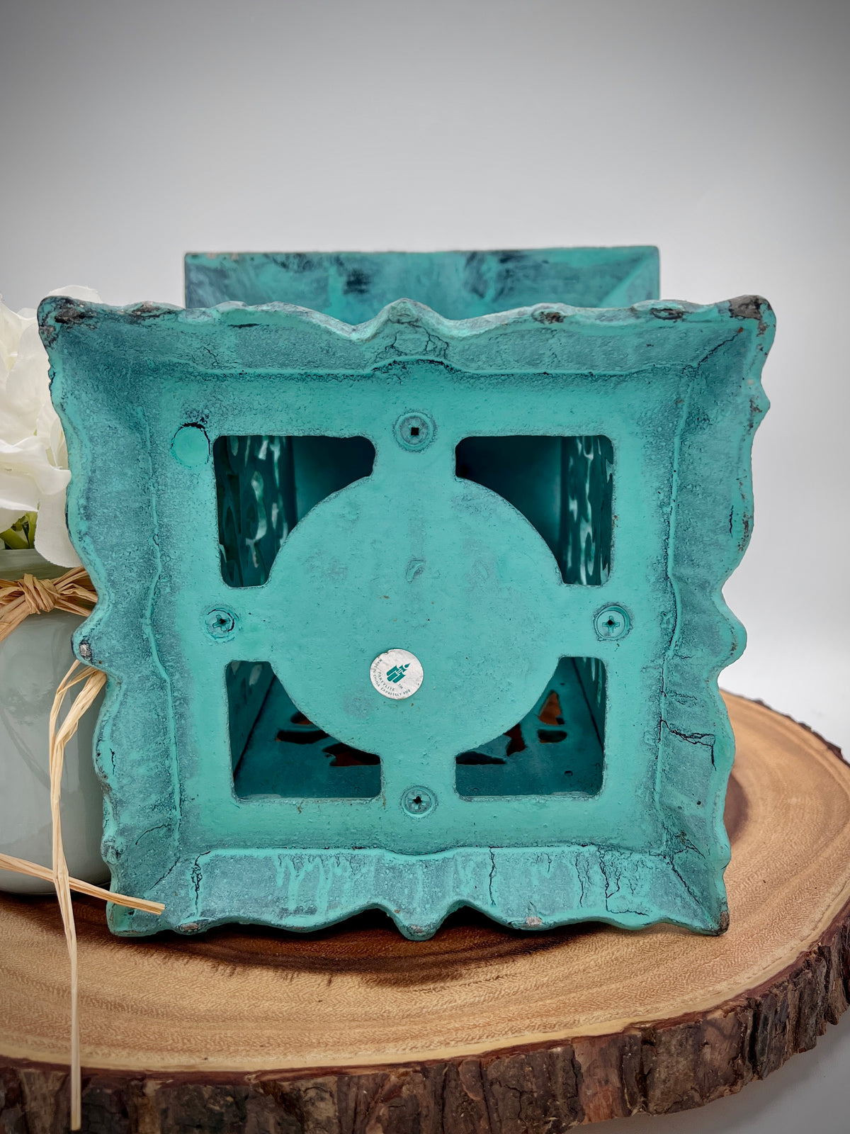 Partylite Verdgris Cast Iron Japanese Pagoda Lantern- Retired Vintage