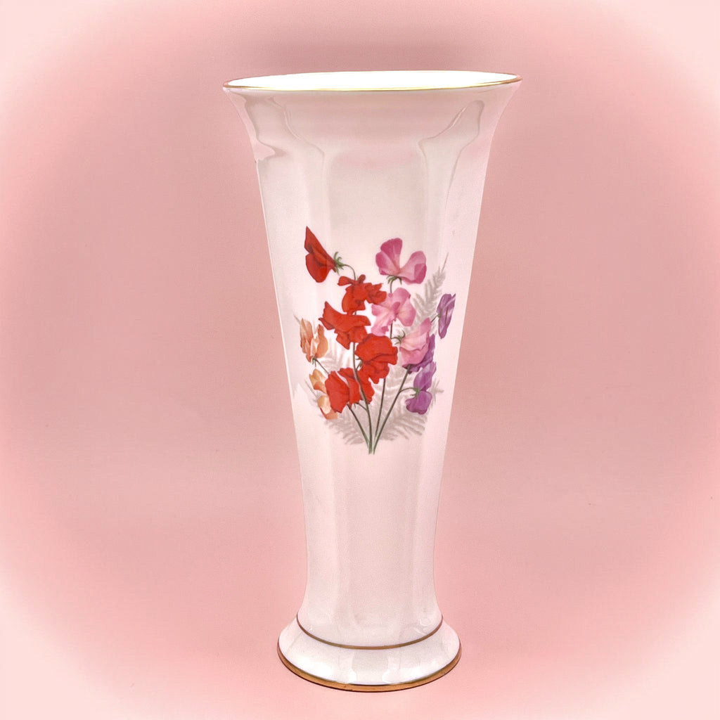 A porcelain Pickard china Sweet Pea vase trimed in 24K gold - Photo 1