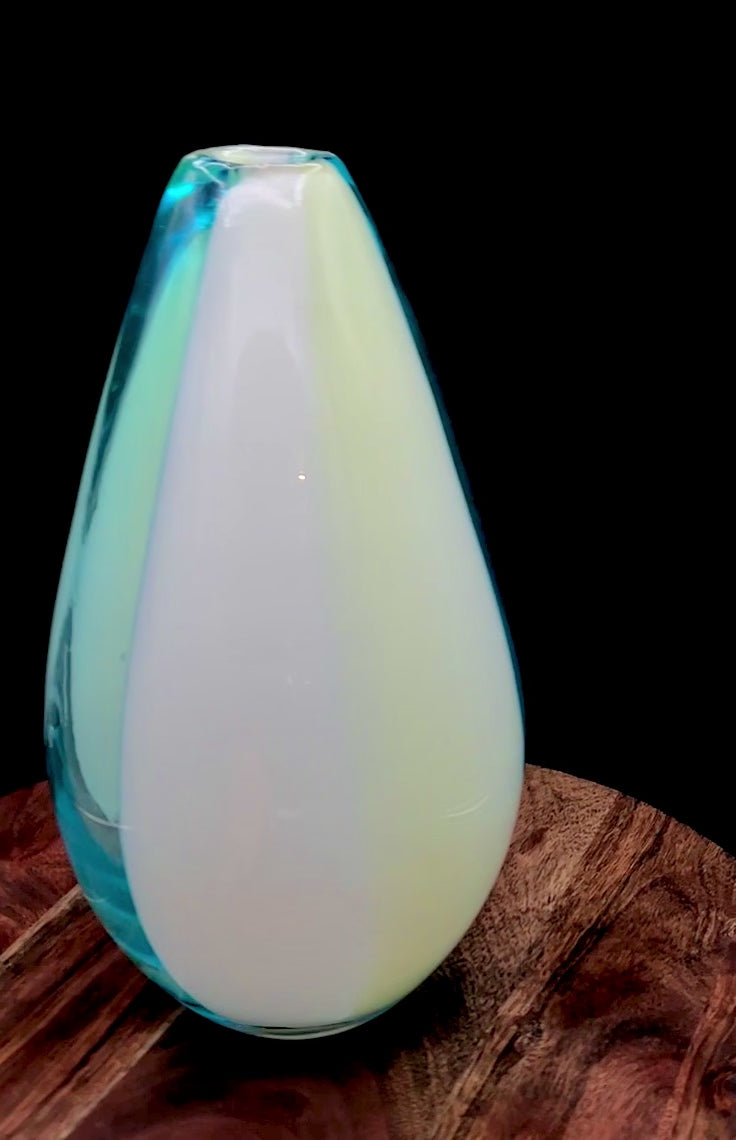 Large Murano Sommerso Glass Vase | Attributed Gino Cenedese | Blue & Green