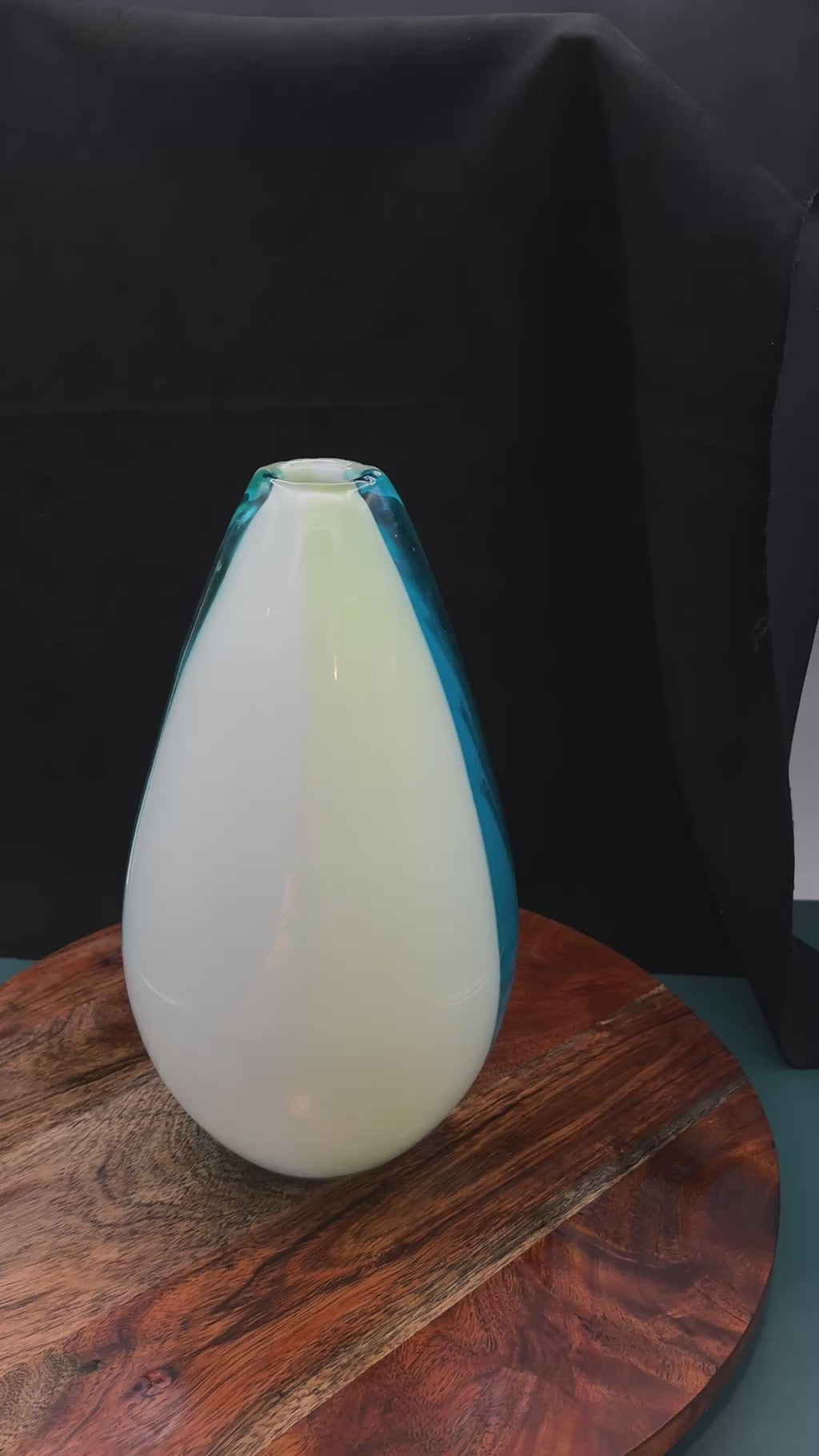 Large Murano Sommerso Glass Vase | Attributed Gino Cenedese | Blue & Green