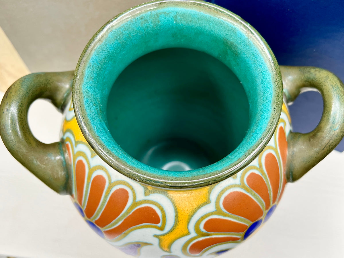 Royal Pottery Zuid-Holland Metz Gouda Jar Vase with Handles