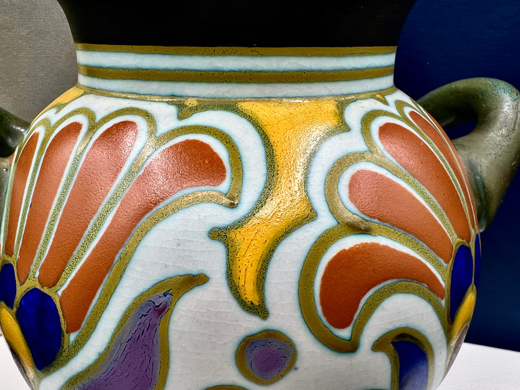 Royal Pottery Zuid-Holland Metz Gouda Jar Vase with Handles