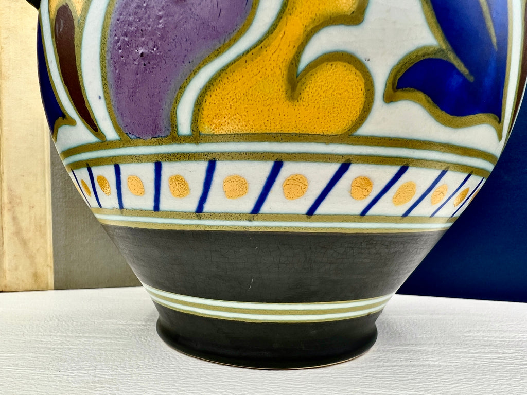 Royal Pottery Zuid-Holland Metz Gouda Jar Vase with Handles