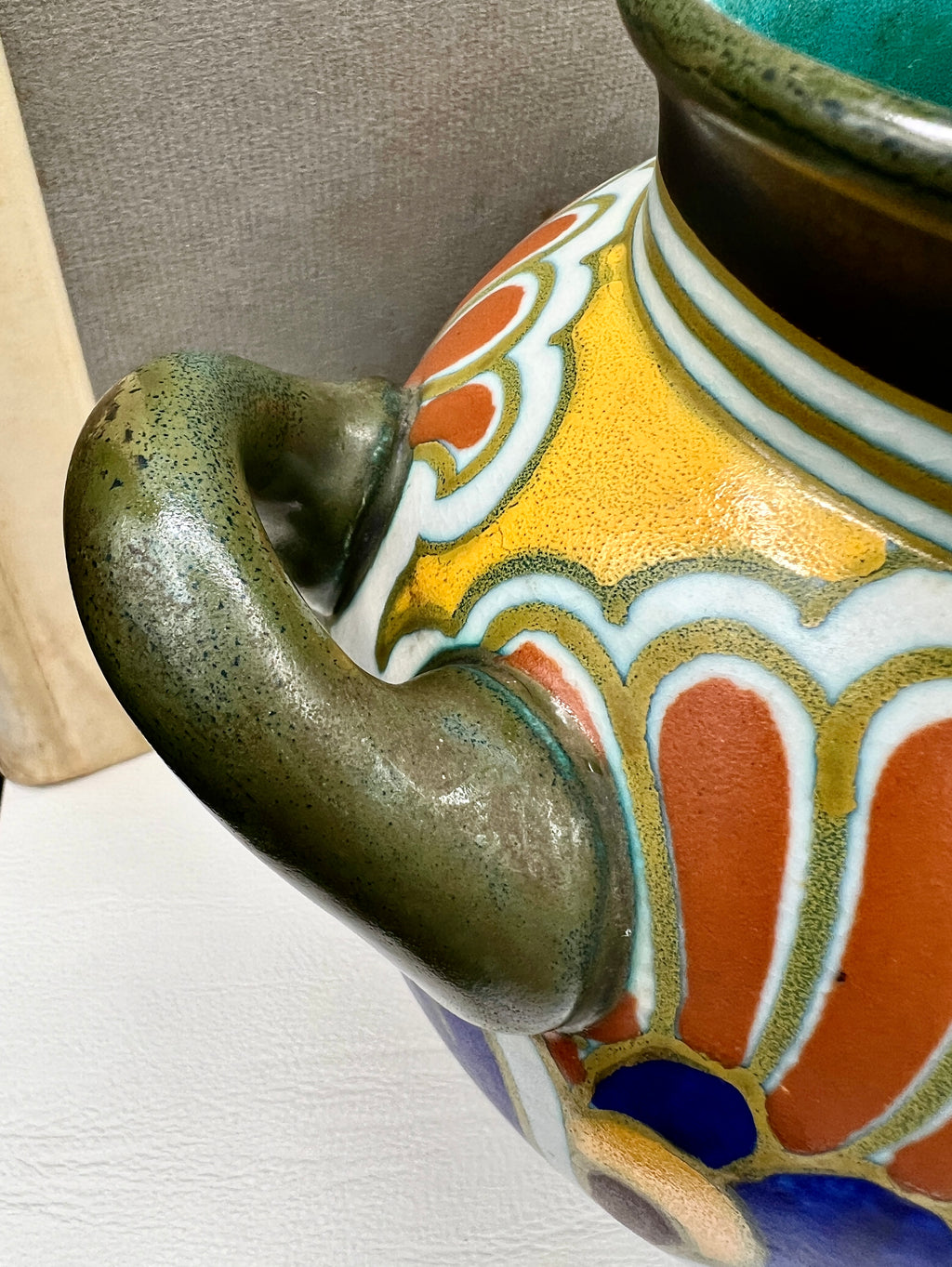 Royal Pottery Zuid-Holland Metz Gouda Jar Vase with Handles