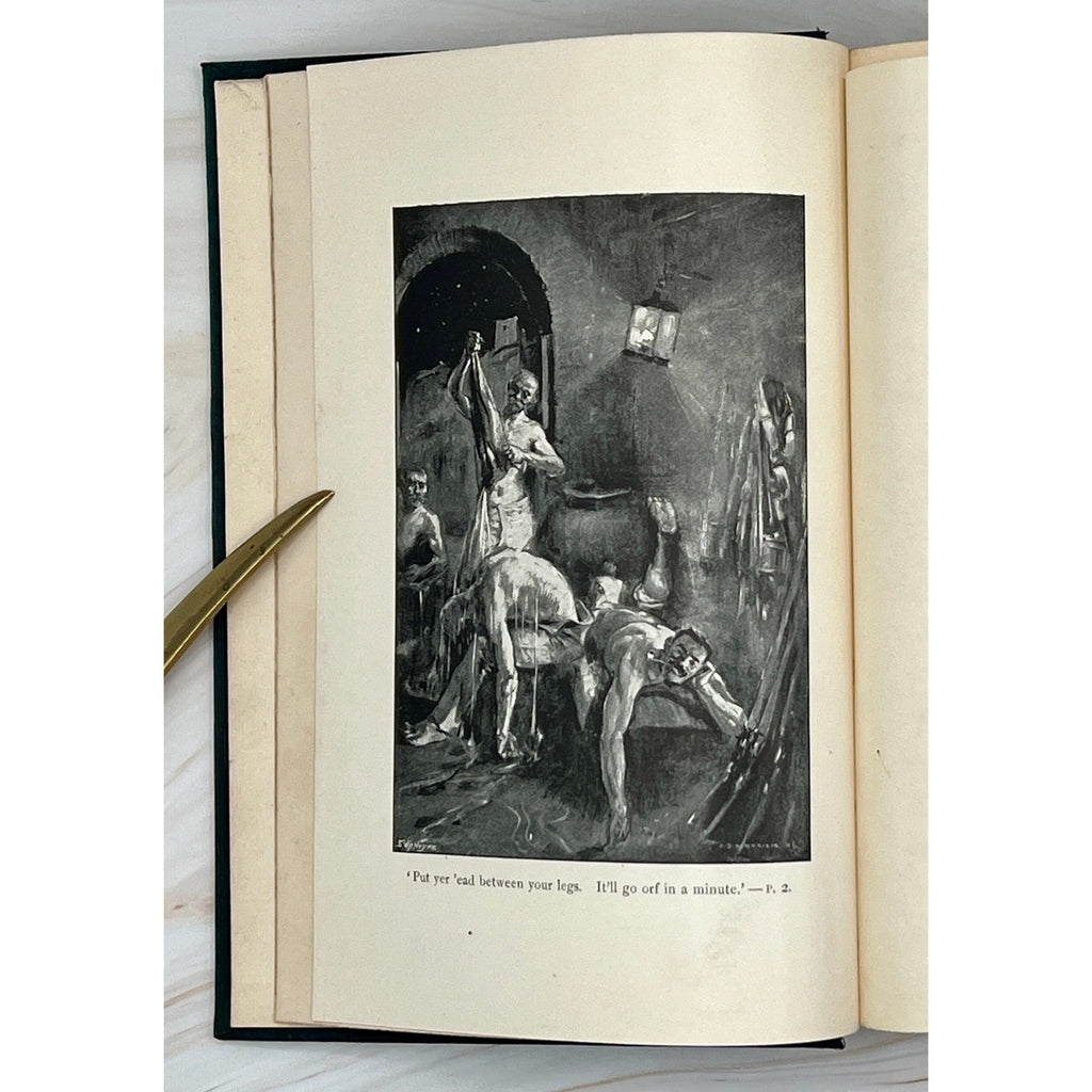 Antique Kipling Soldier Stories (1897 reprint) hardcover with gilt-stamped soldiers and exotic wildlife artwork.