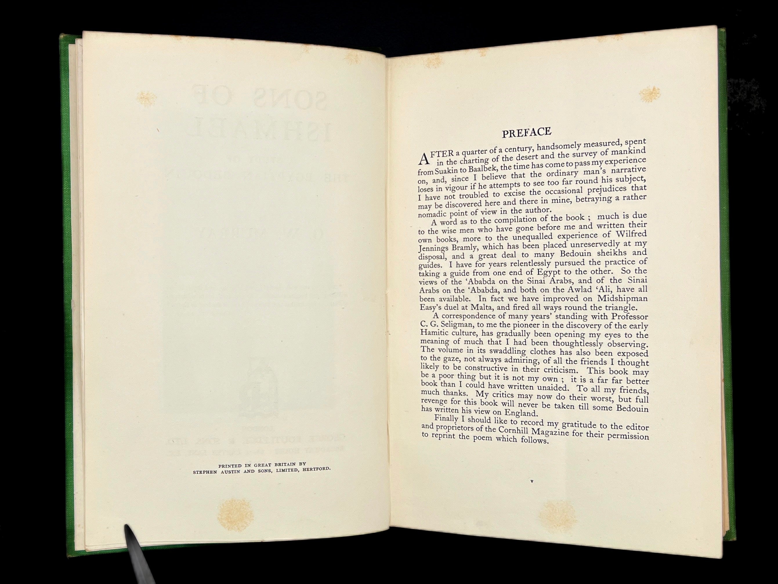 Sons of Ishmael, A Study of the Egyptian Bedouin, G.W. Murray, 1935