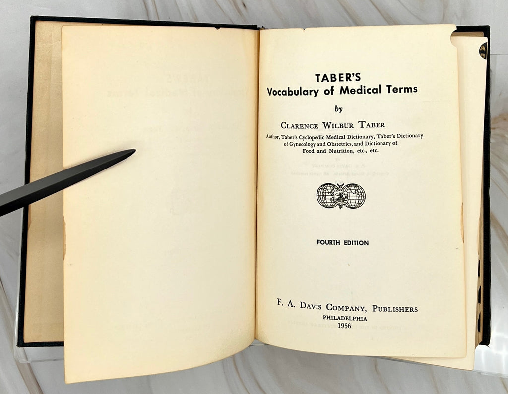 Taber's Vocabulary of Medical Terms- Fourth Edition 1956