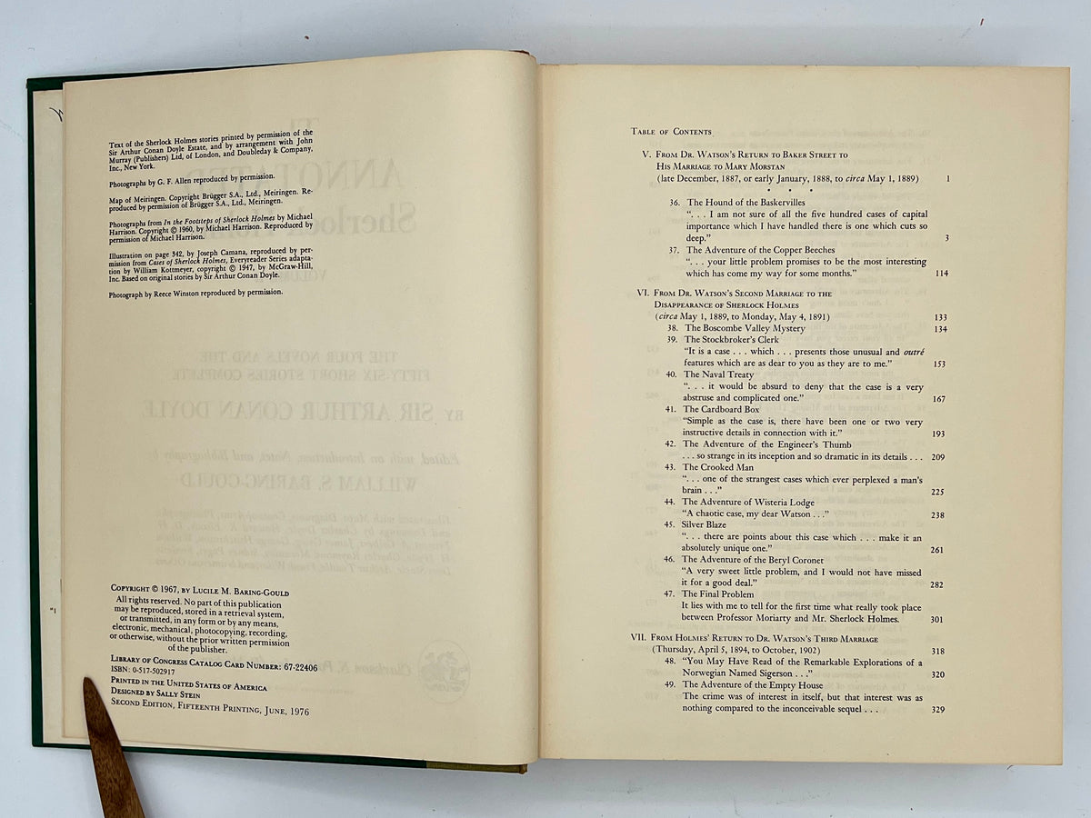 The Annotated Sherlock Holmes Volumes I-II (Doyle, 1976, Clarkson N Potter) Hardback w/o Dustcover