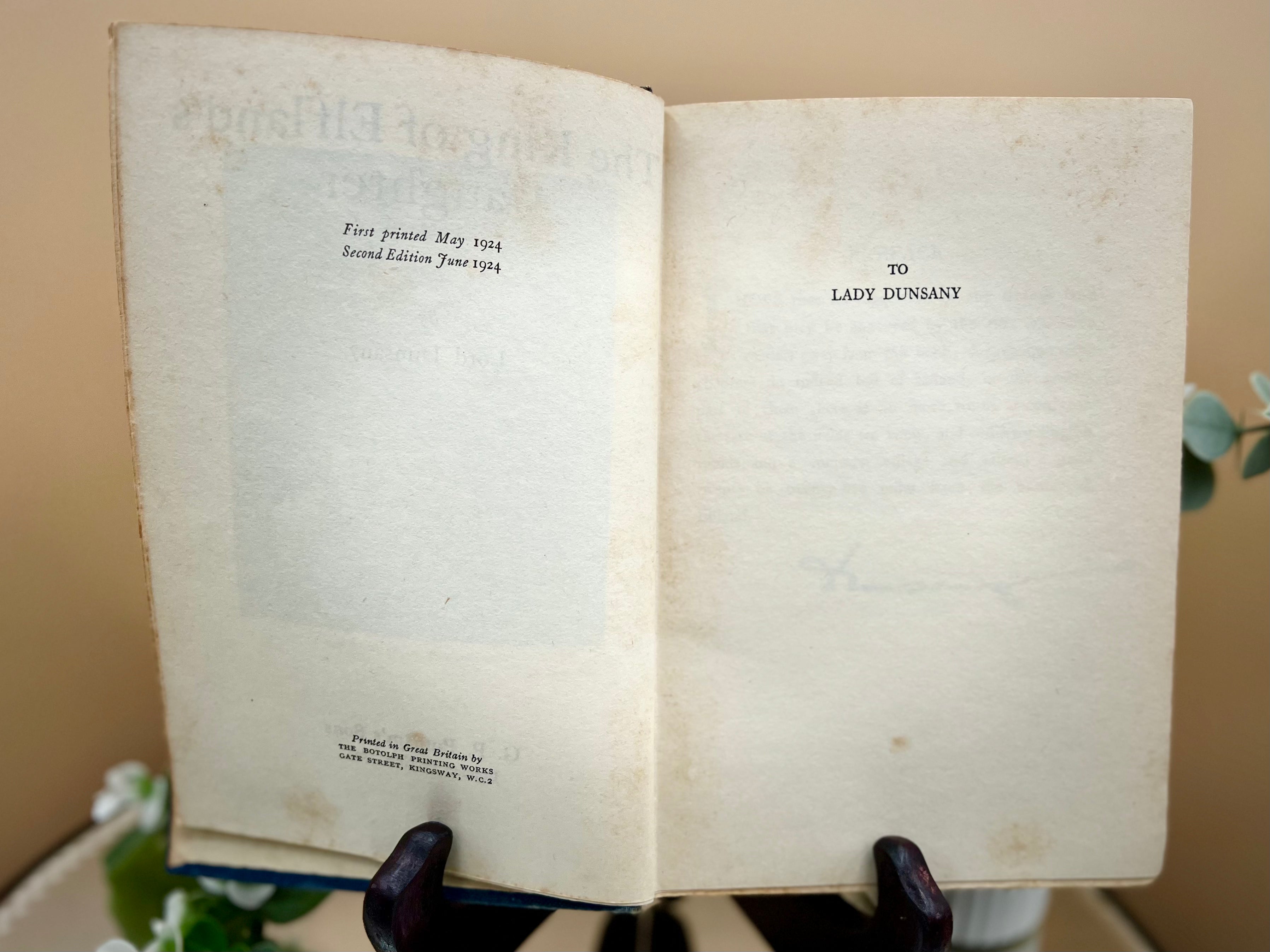 The King of Elfland's Daughter (Dunsany, 1924, Putnam) Second Edition
