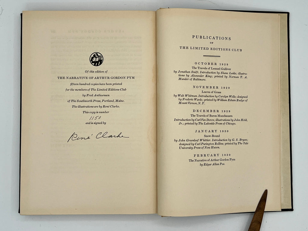 The Narrative of Arthur Gordon Pym (Poe, 1930, Limited Editions Club) #1150