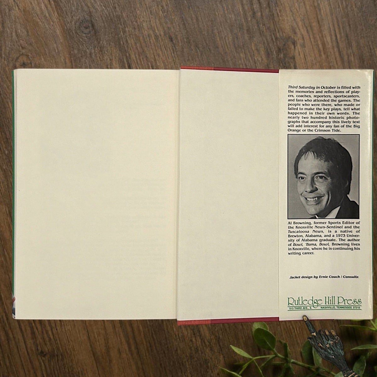 Hardcover book titled Third Saturday in October featuring a green dust jacket with bold white lettering and a full-color action illustration of Alabama and Tennessee football players in mid-tackle. - Photo 7