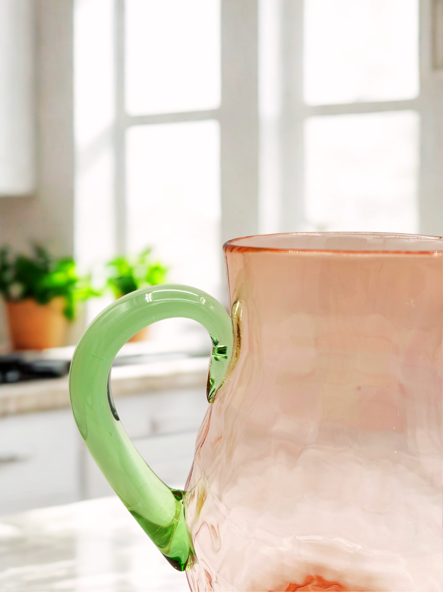 Tiffin Art Deco Beehive Pitcher with Uranium Glass Handle Vintage 1930s