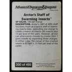 Arctor's Staff of Swarming Insects card back from Advanced D&D 2nd Ed Cards (350 of 495), TSR 1993.