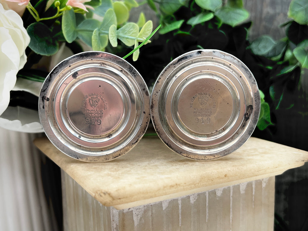 Revere Silversmiths 919 Sterling Silver Salt and Pepper Shakers - Elegant Pair