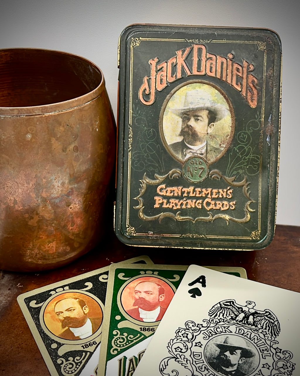 Vintage 1972 Jack Daniels Gentlemens Playing Cards In English Tin Box