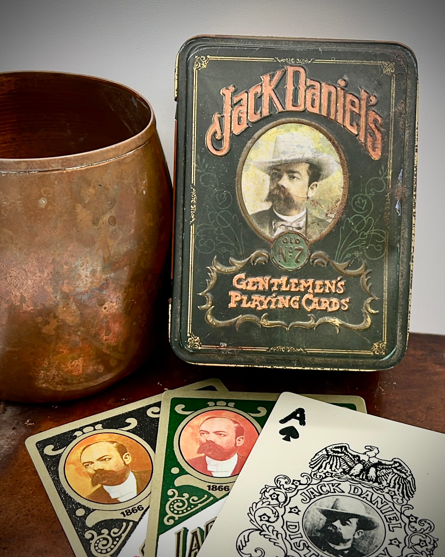 Vintage 1972 Jack Daniels Gentlemens Playing Cards In English Tin Box